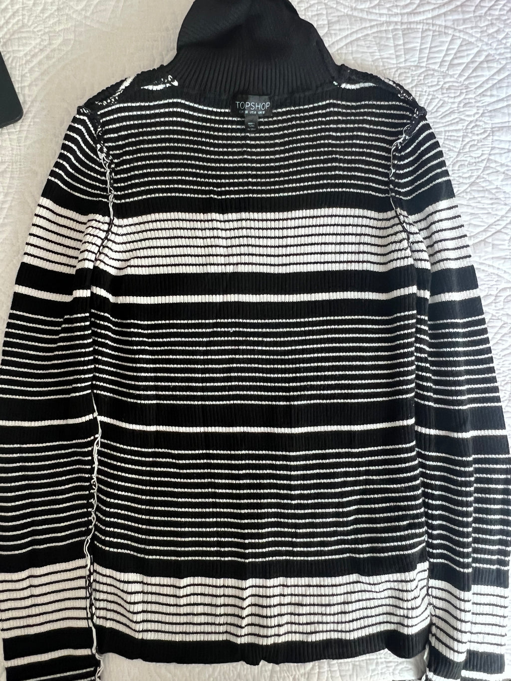 Black long sleeve stripy top