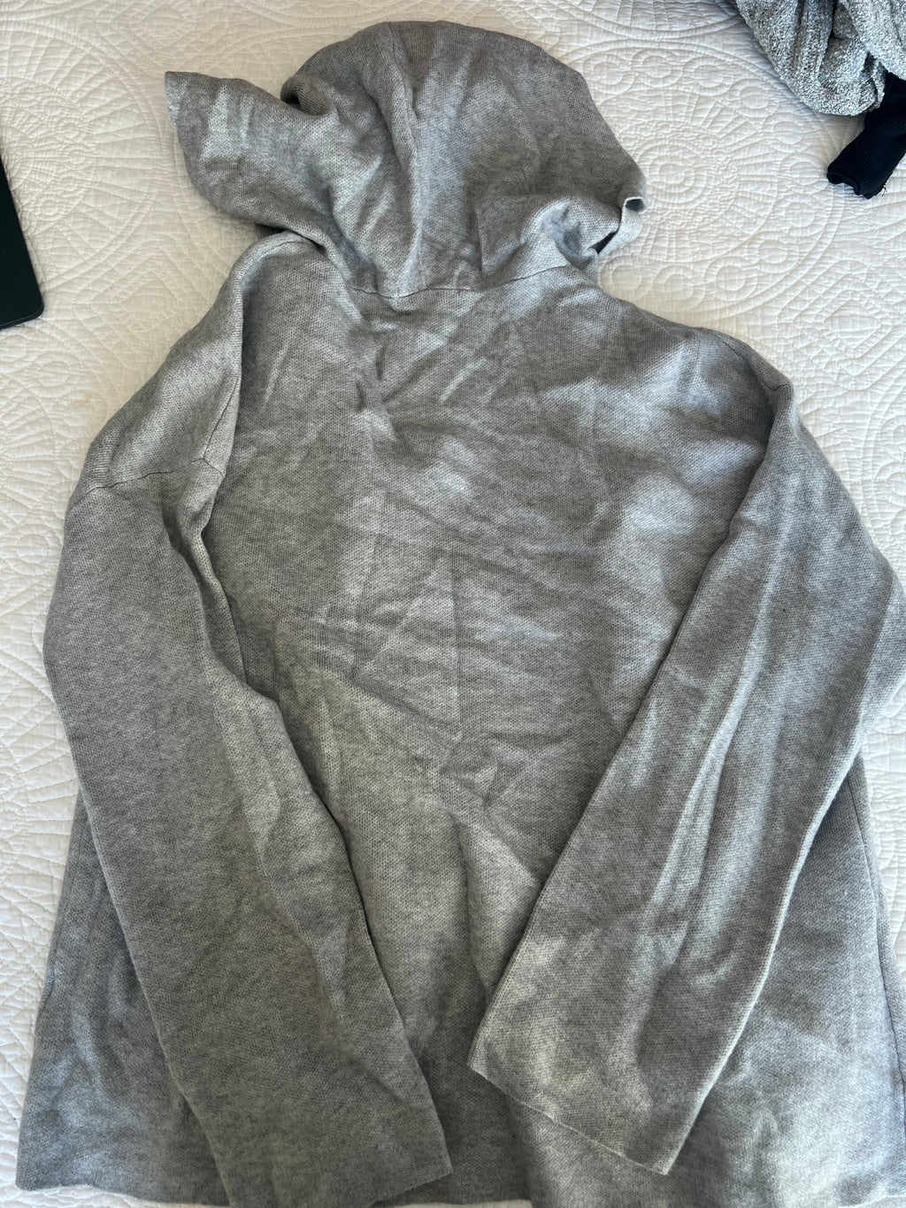 Grey cardigan with hood
