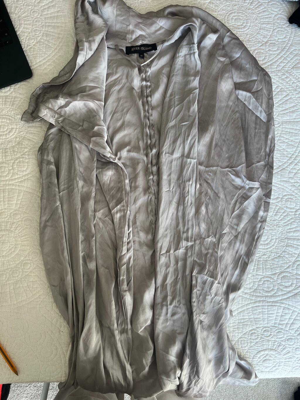 Grey satin vest