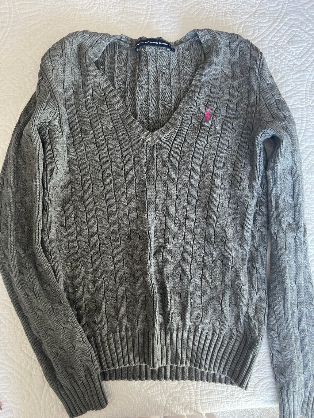 Ralph Lauren grey v neck jumper
