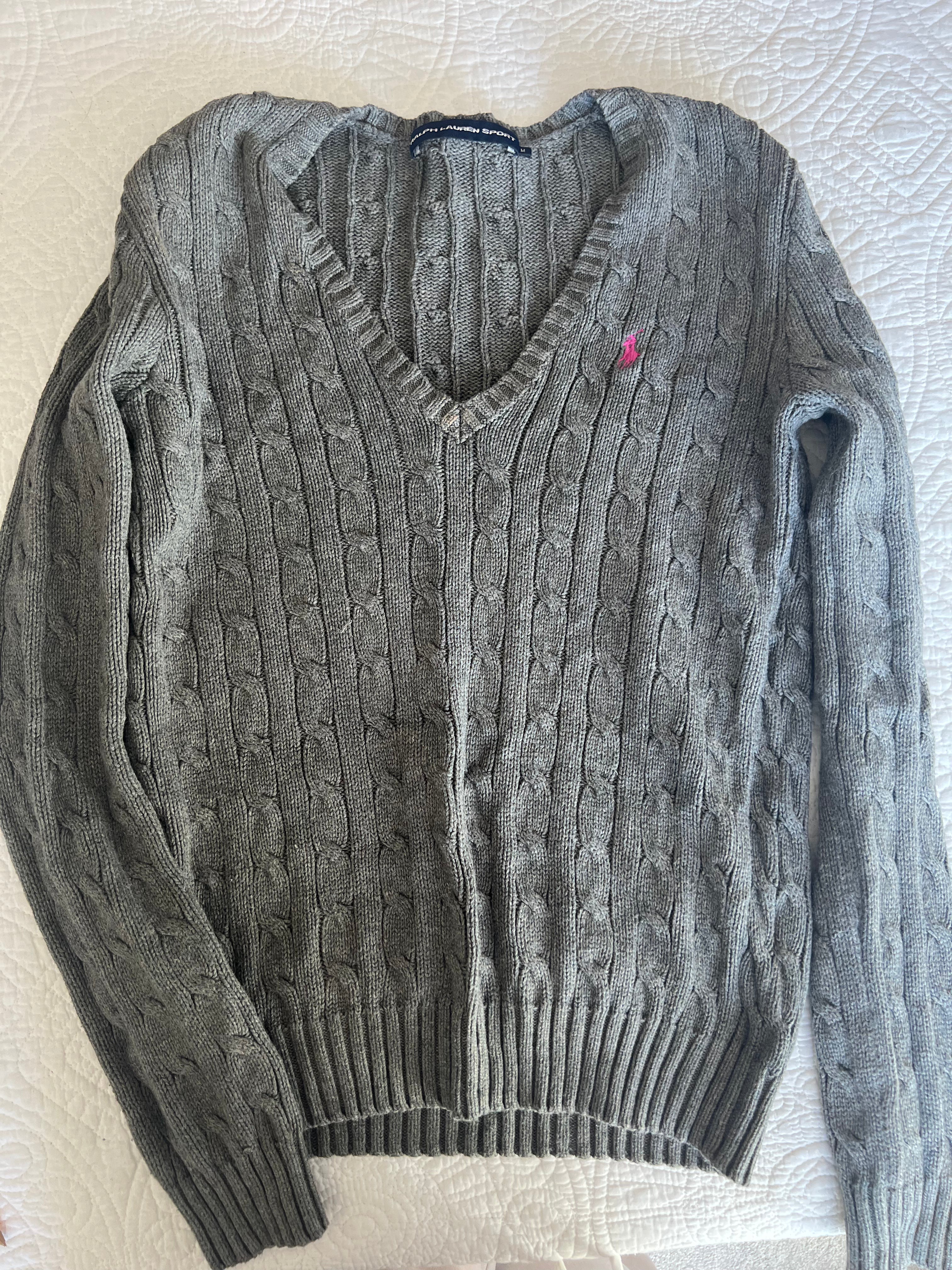 Ralph Lauren grey v neck jumper