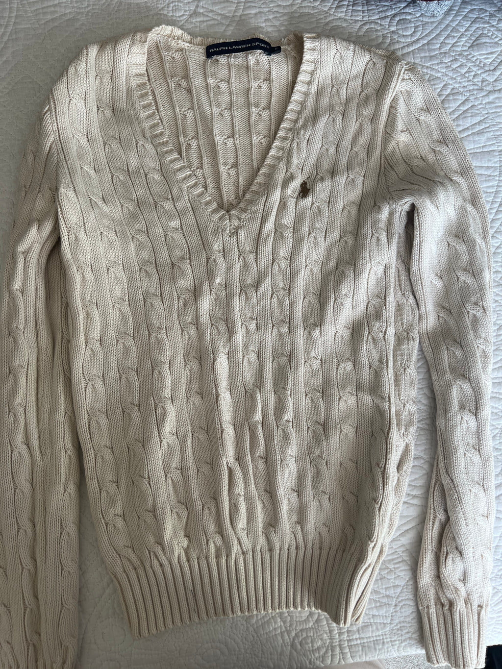 White Ralph Laurern v neck jumper