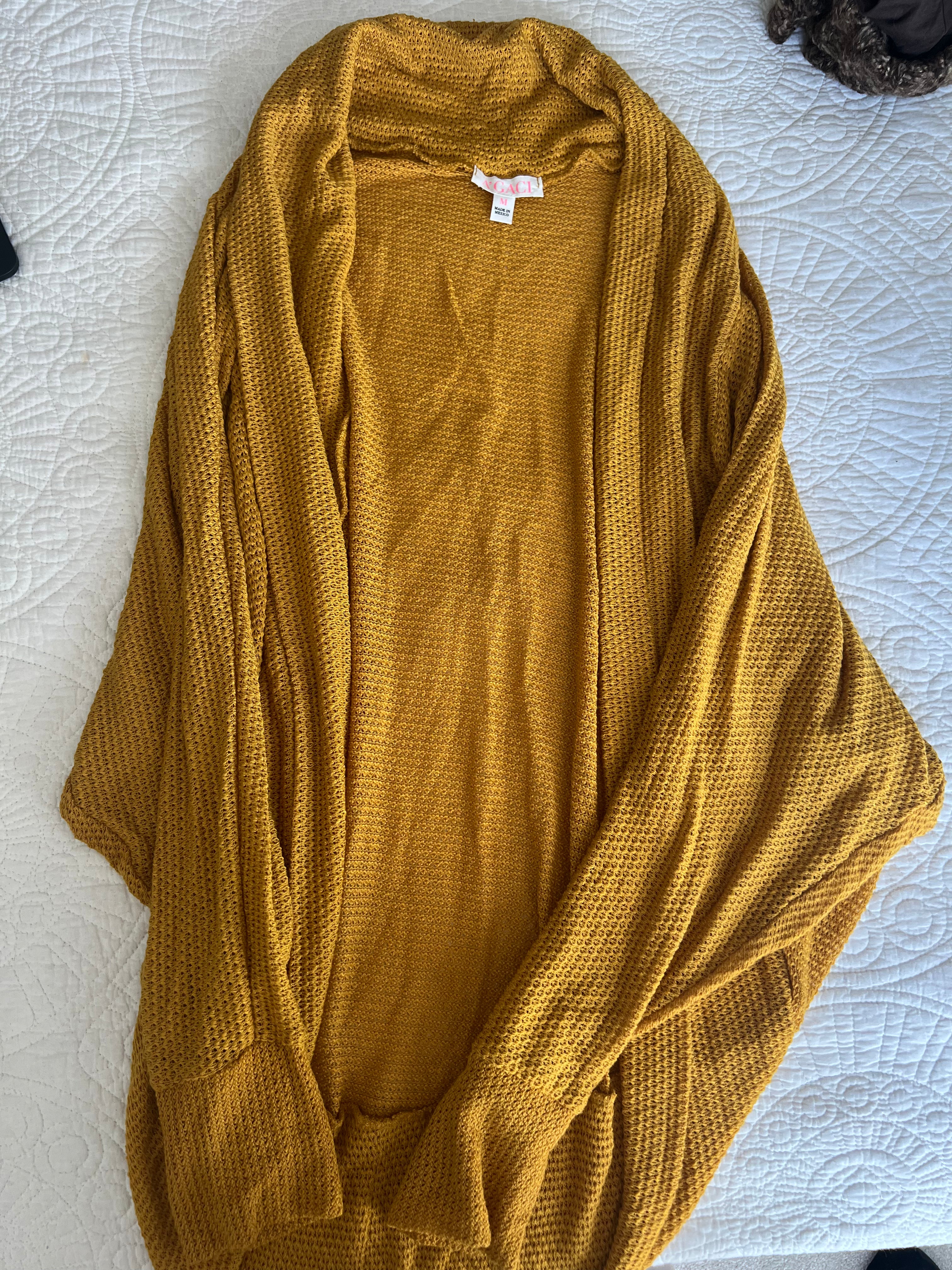 Yellow cardigan