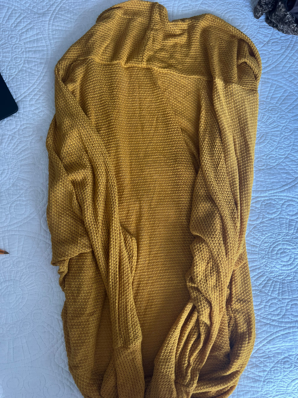 Yellow cardigan