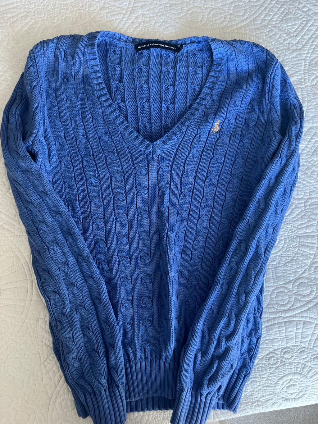 Blue Ralph Lauren v neck jumper