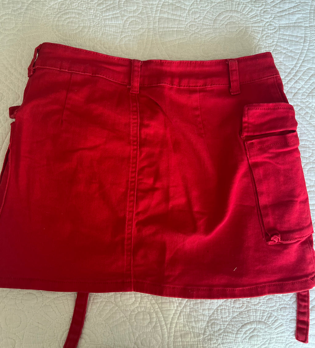 Red mini skirt