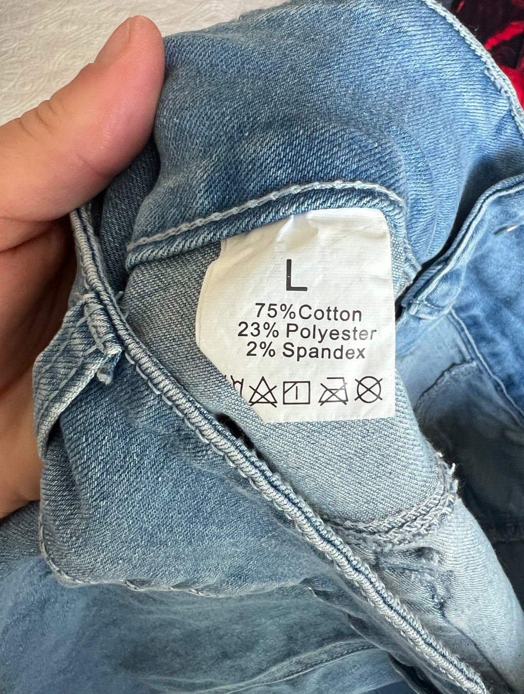 Blue denim mini skirt