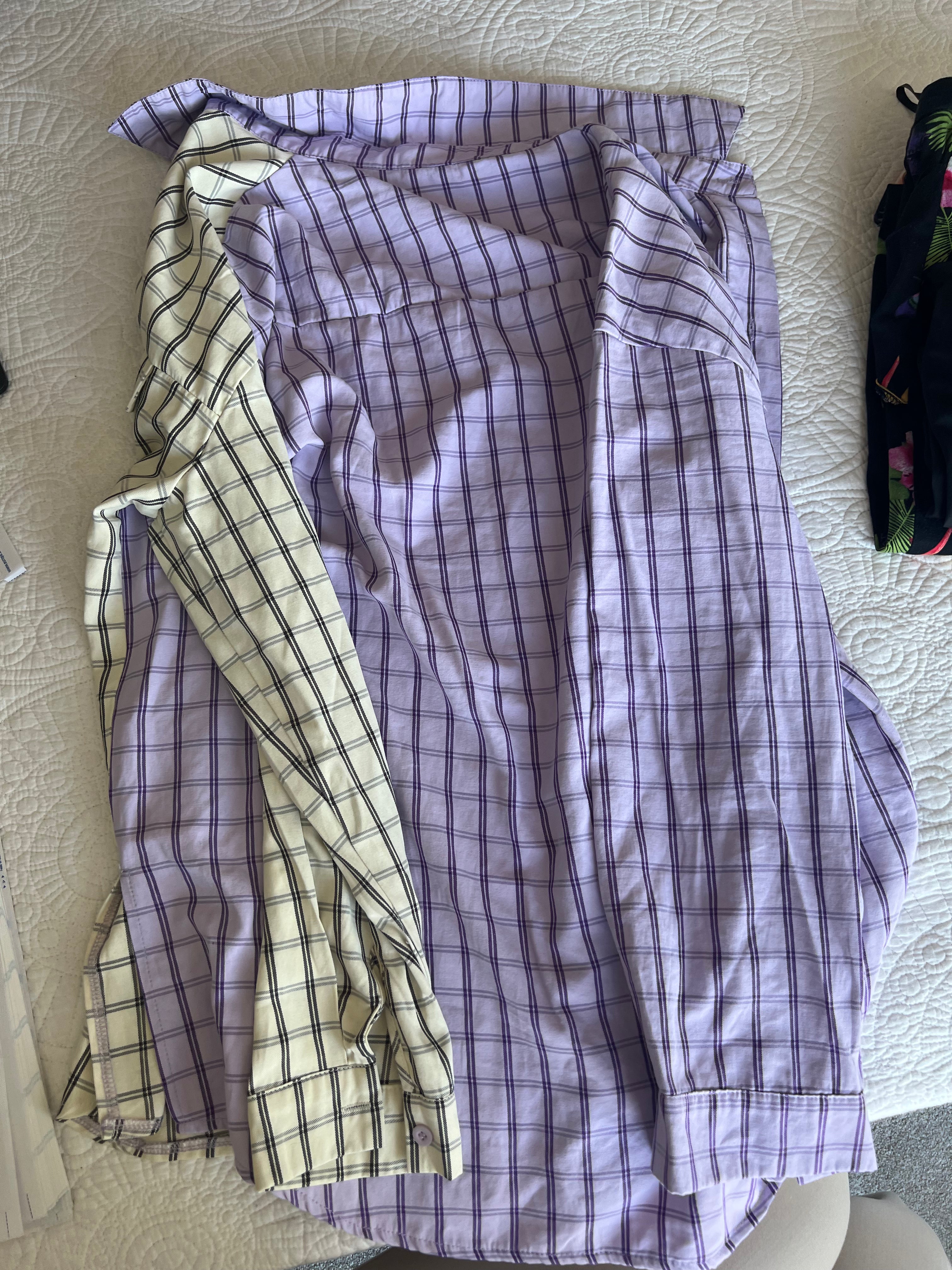 Purple/yellow plaid shirt