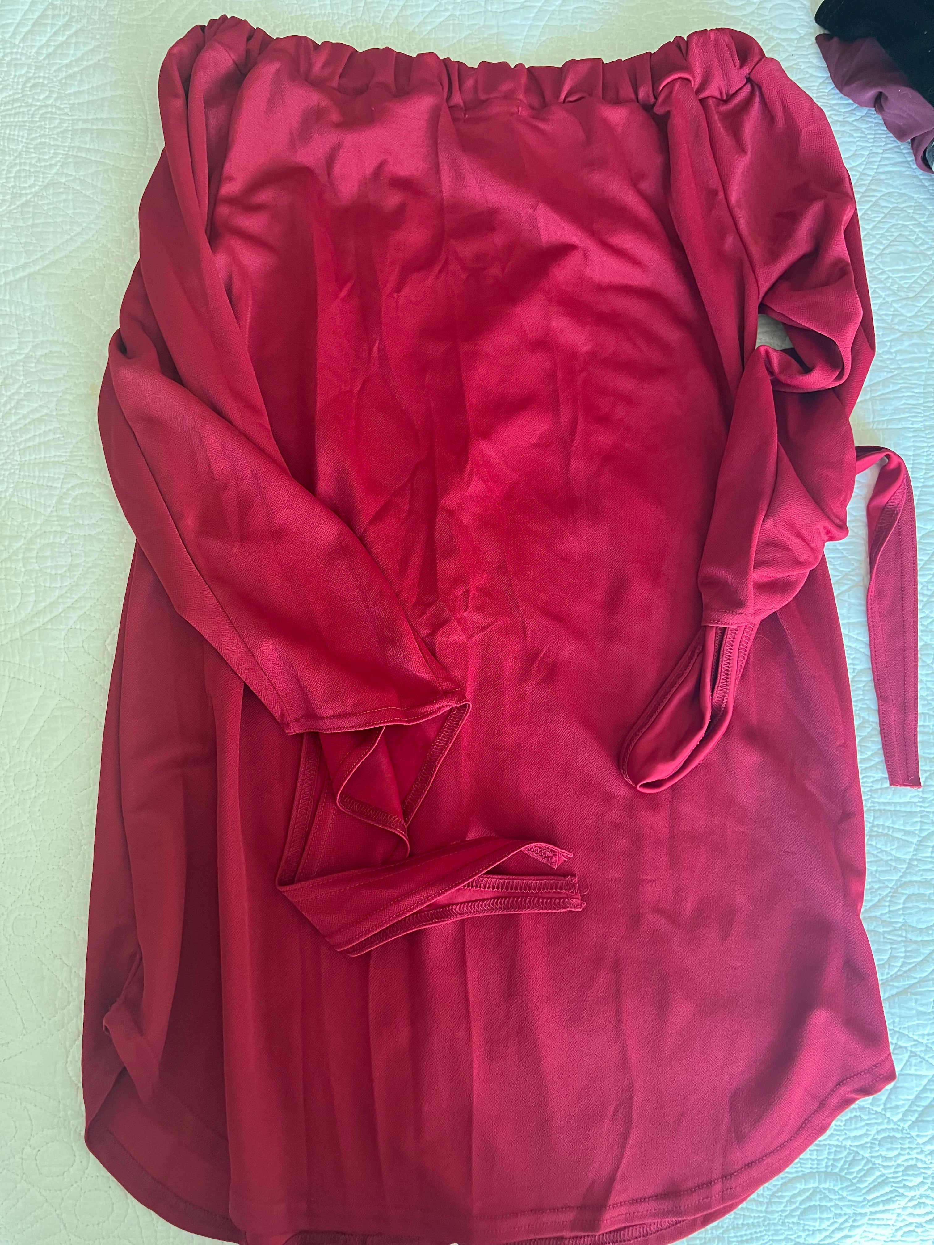 Red off the shoulder dress