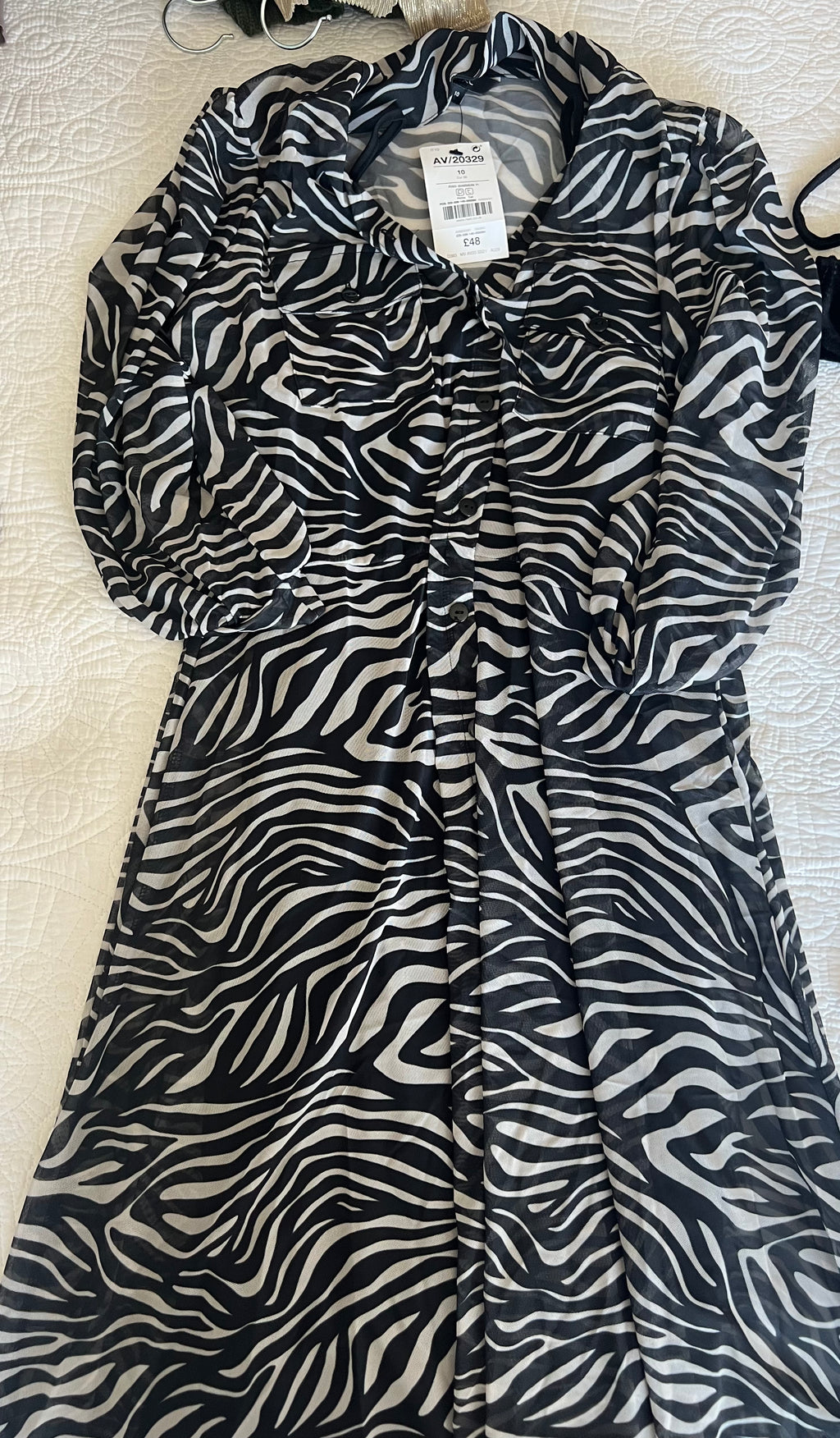 Zebra print midi dress