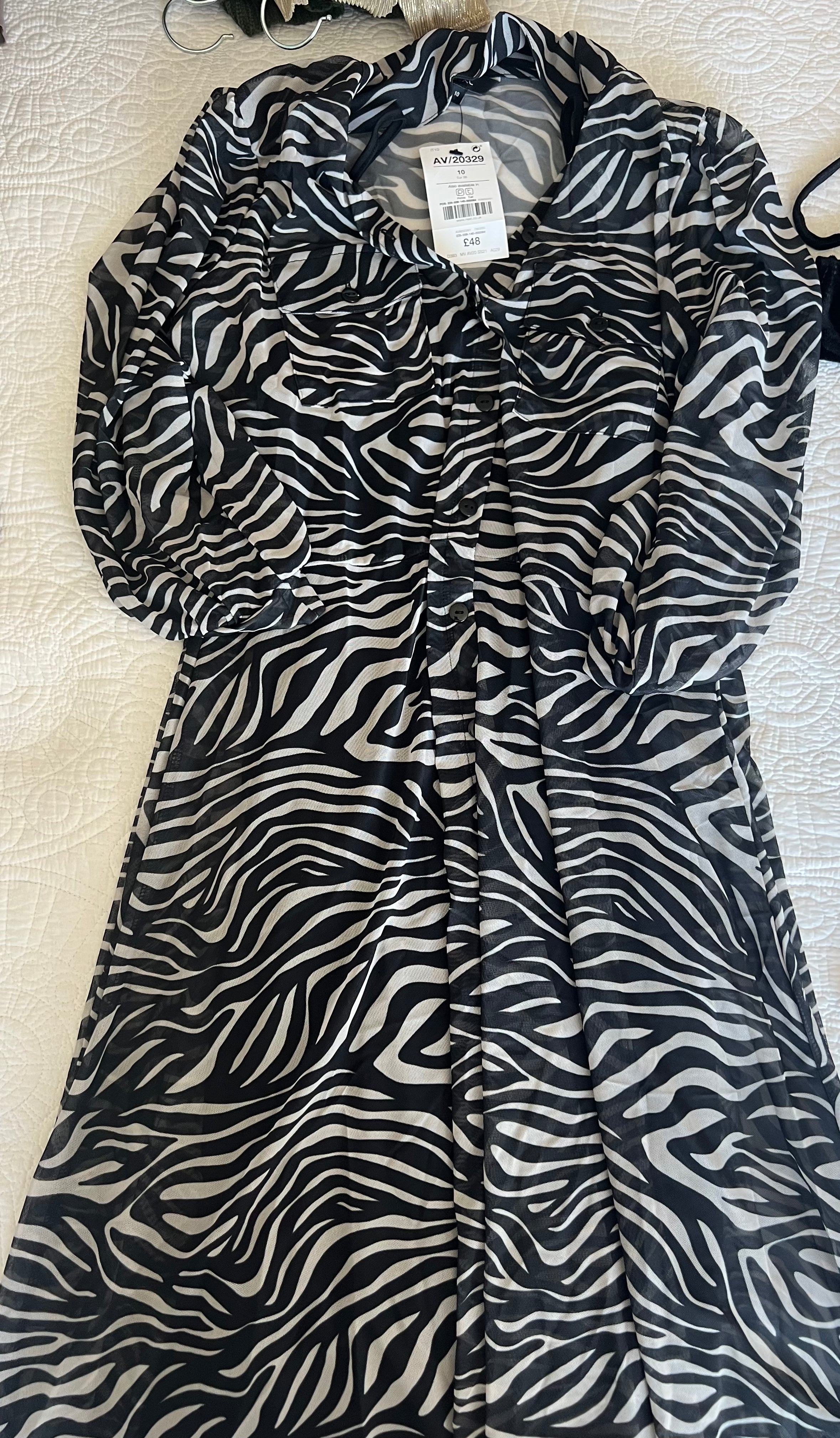 Zebra print midi dress