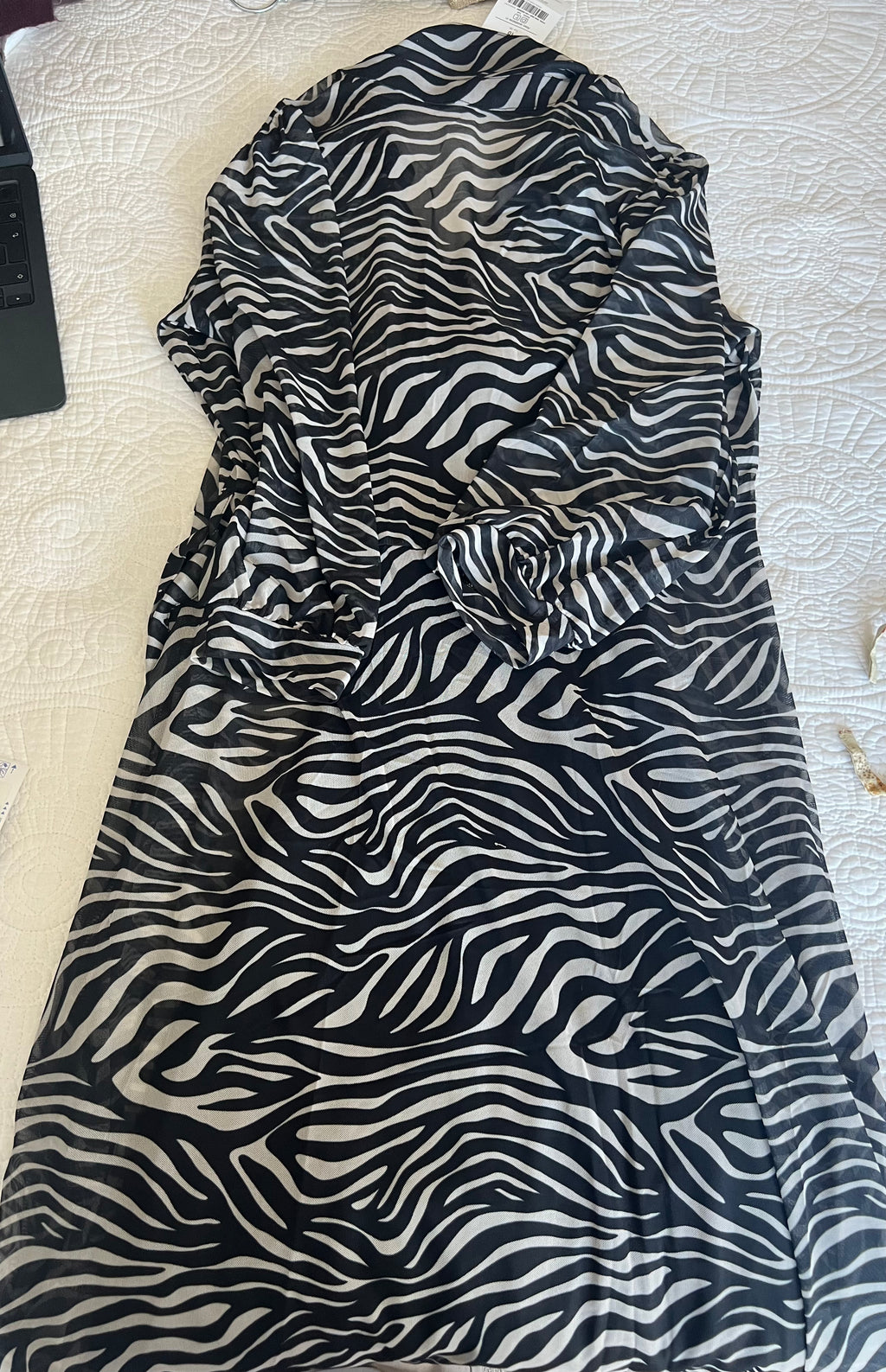 Zebra print midi dress