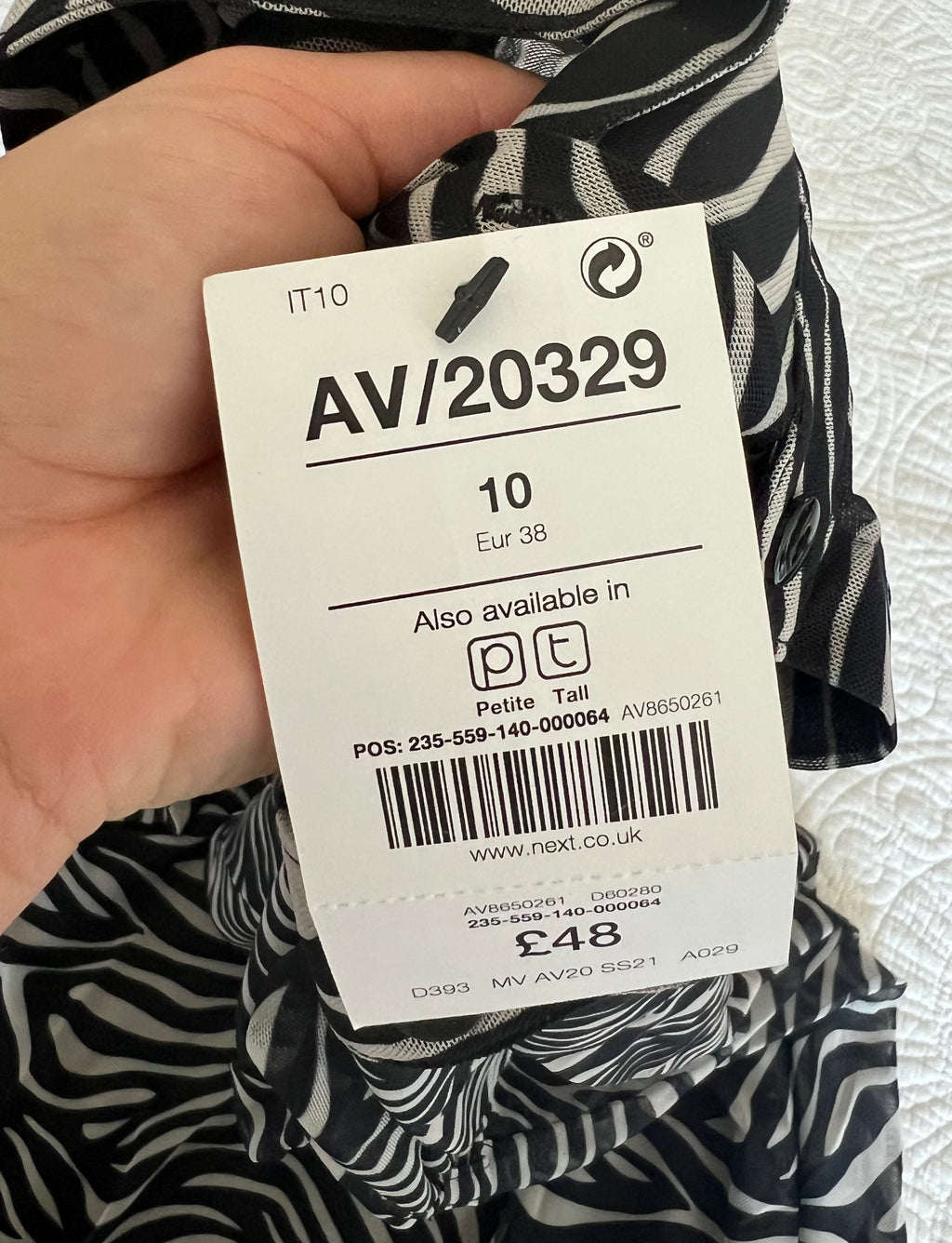 Zebra print midi dress