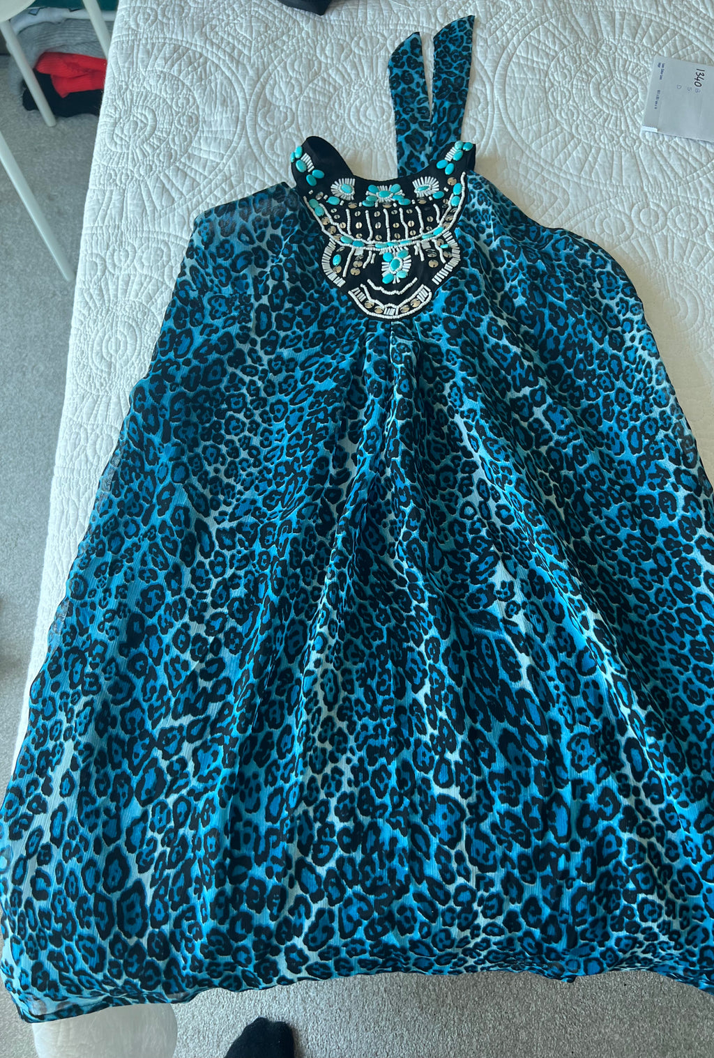 Blue halter neck top