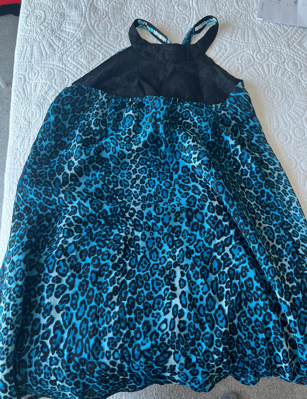 Blue halter neck top