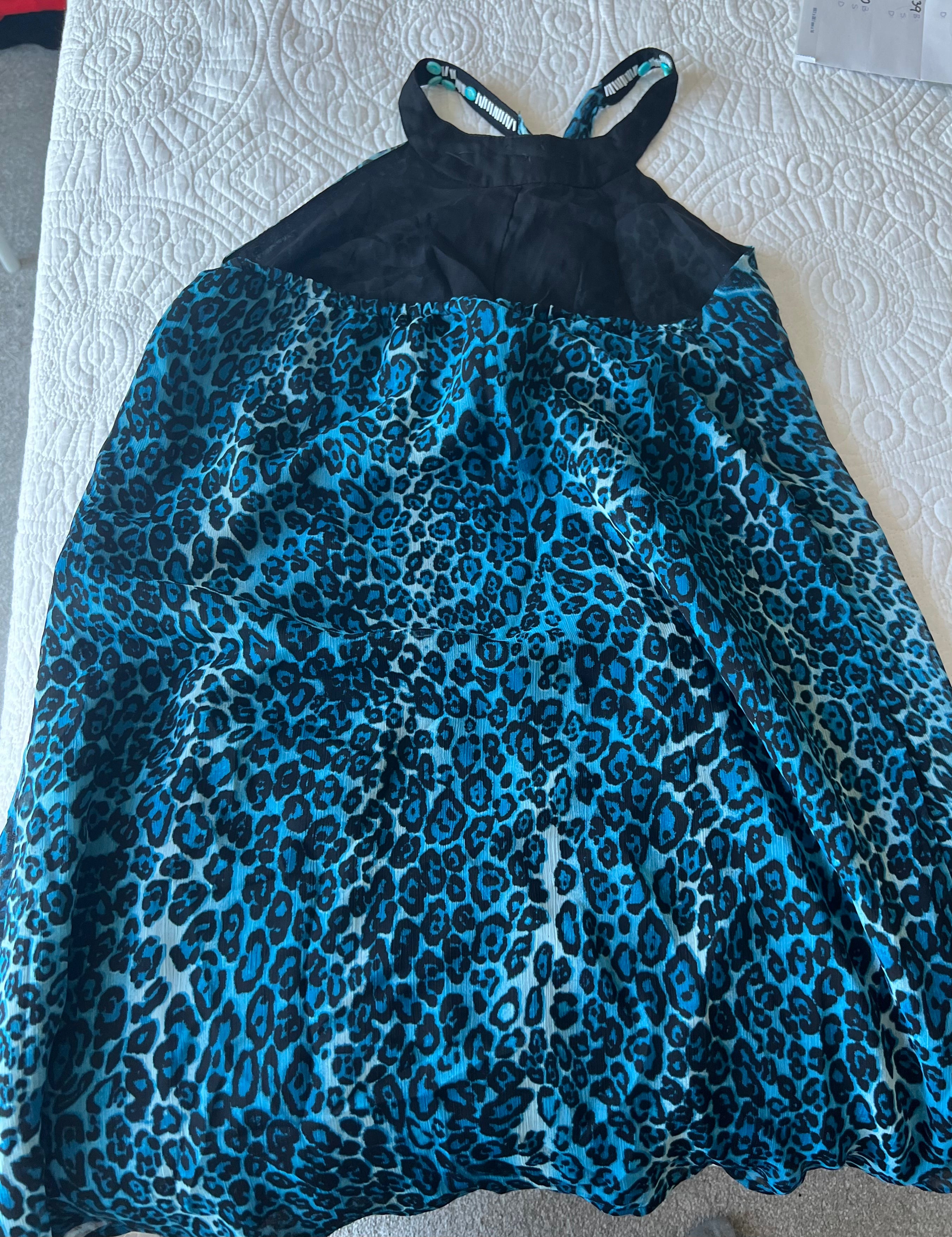 Blue halter neck top