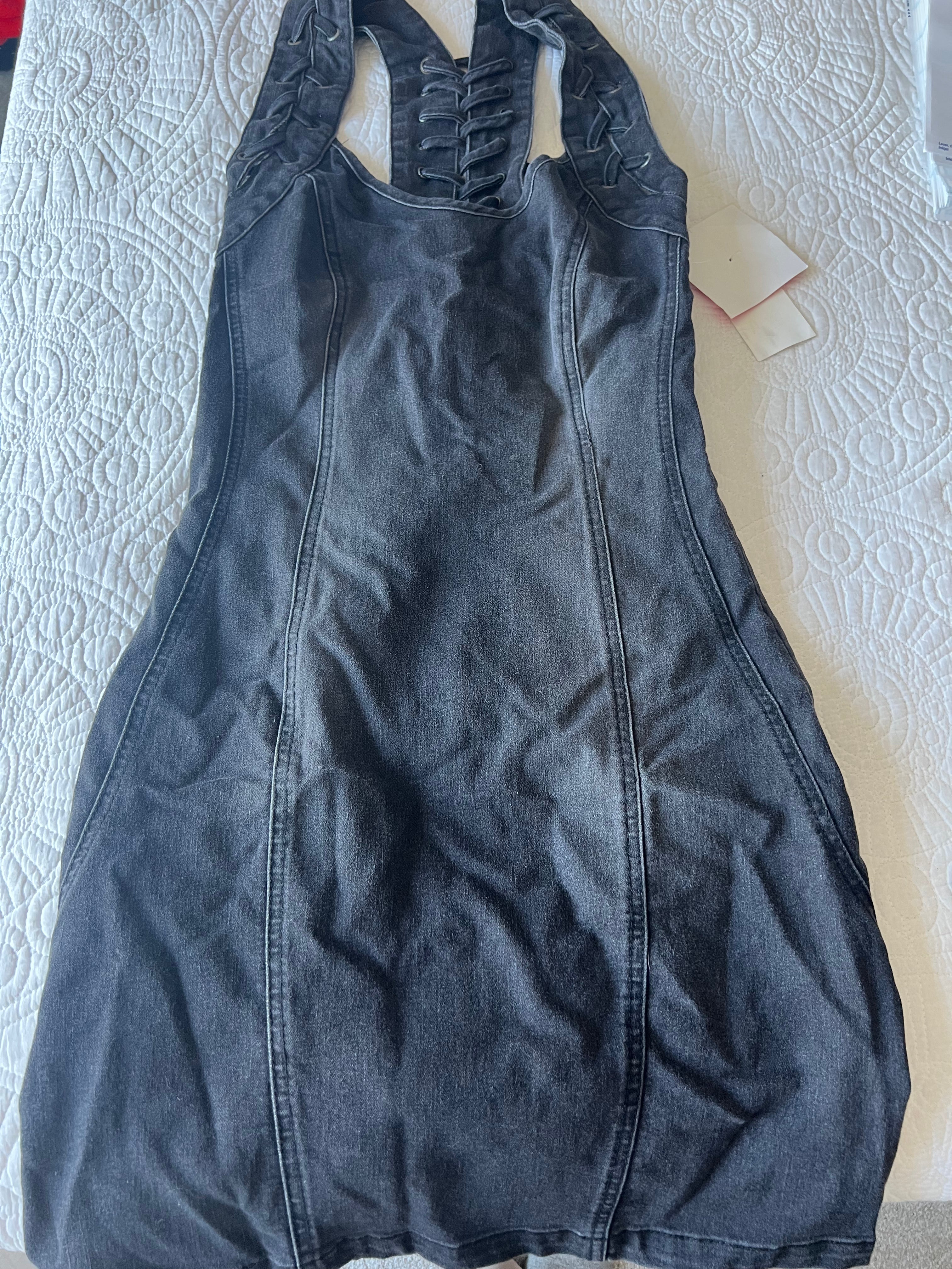 ASOS Black denim mini dress