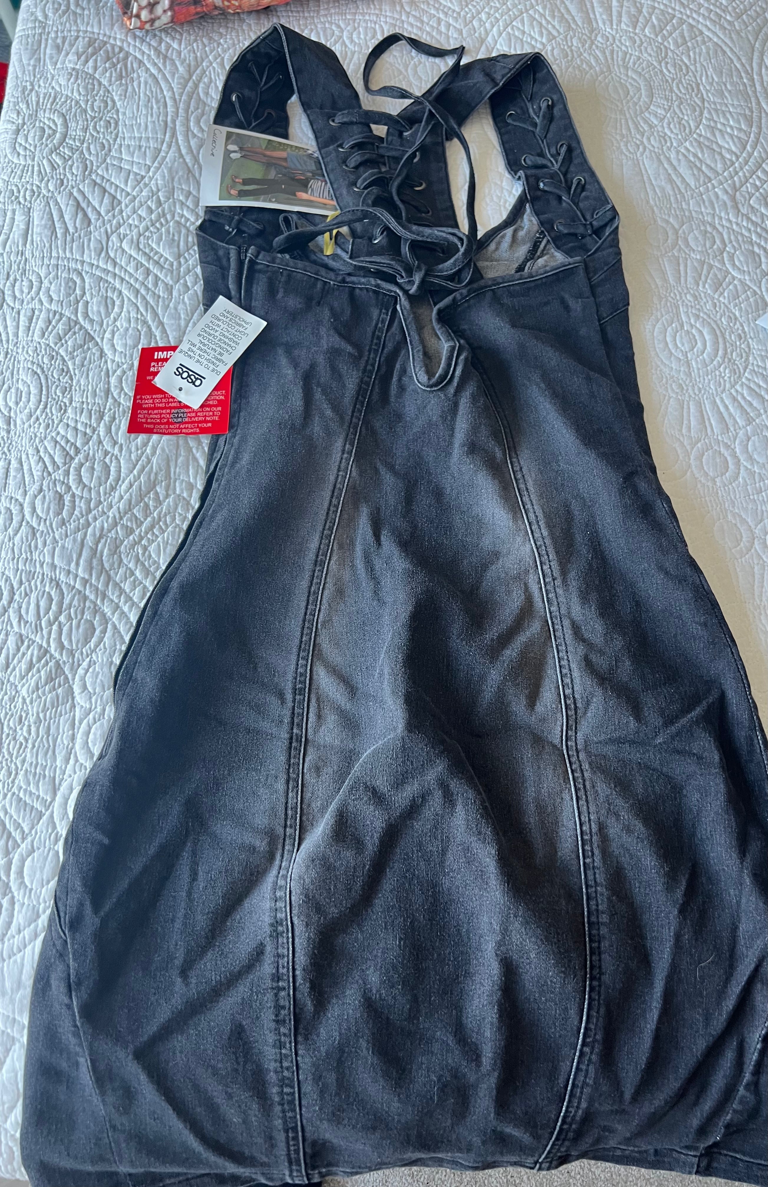 ASOS Black denim mini dress