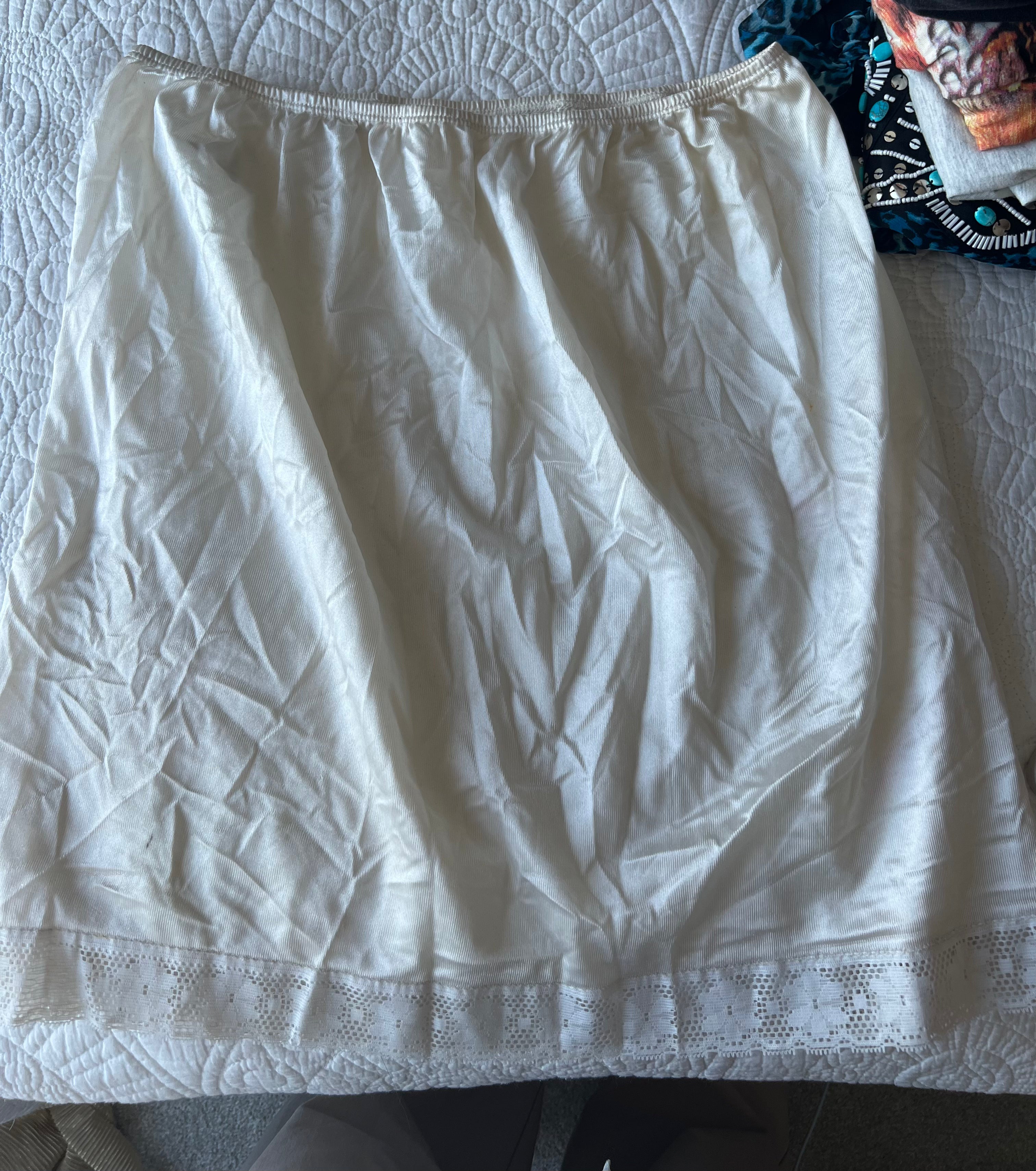 White mini skirt