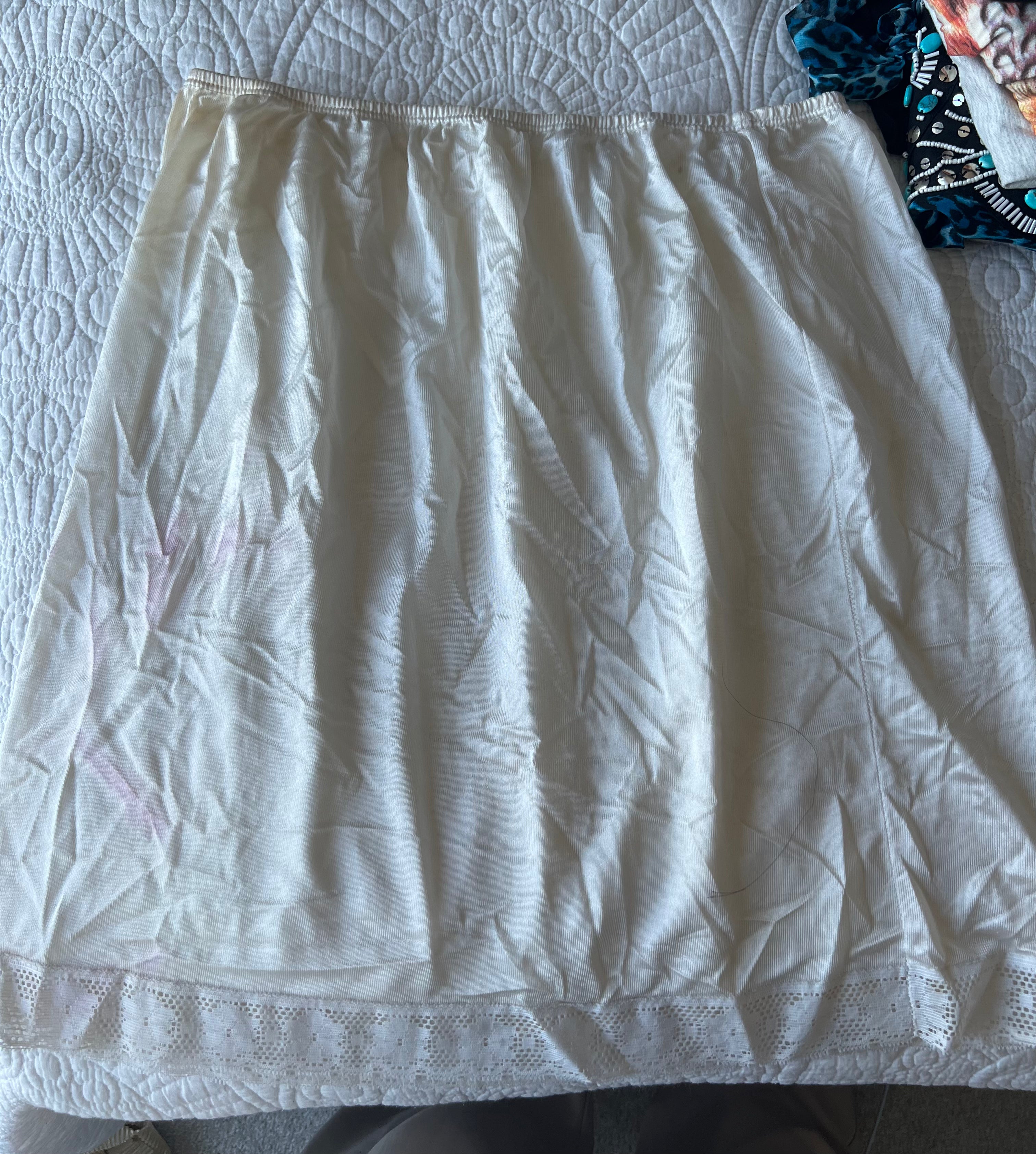 White mini skirt