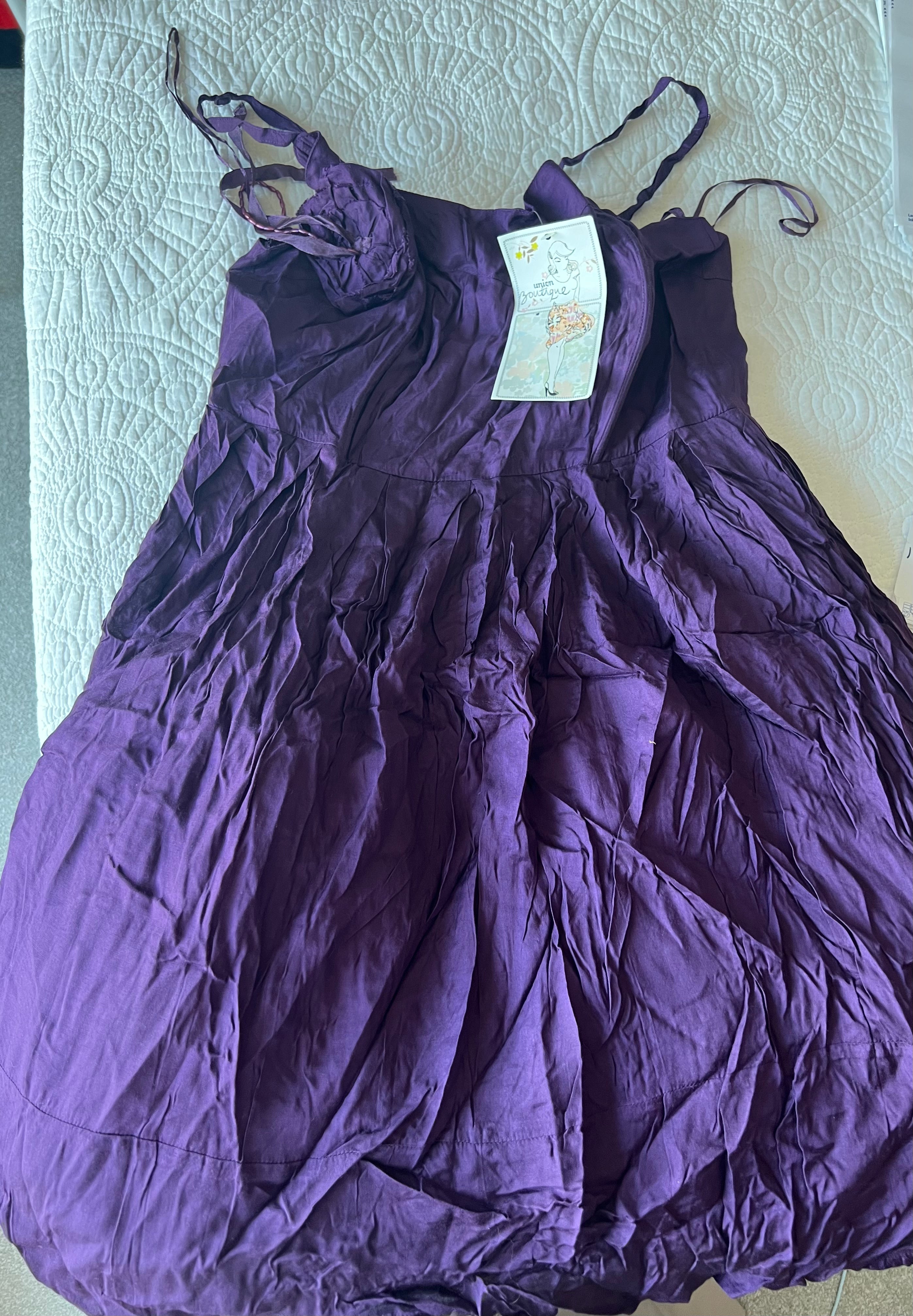 Purple flowy mini dress