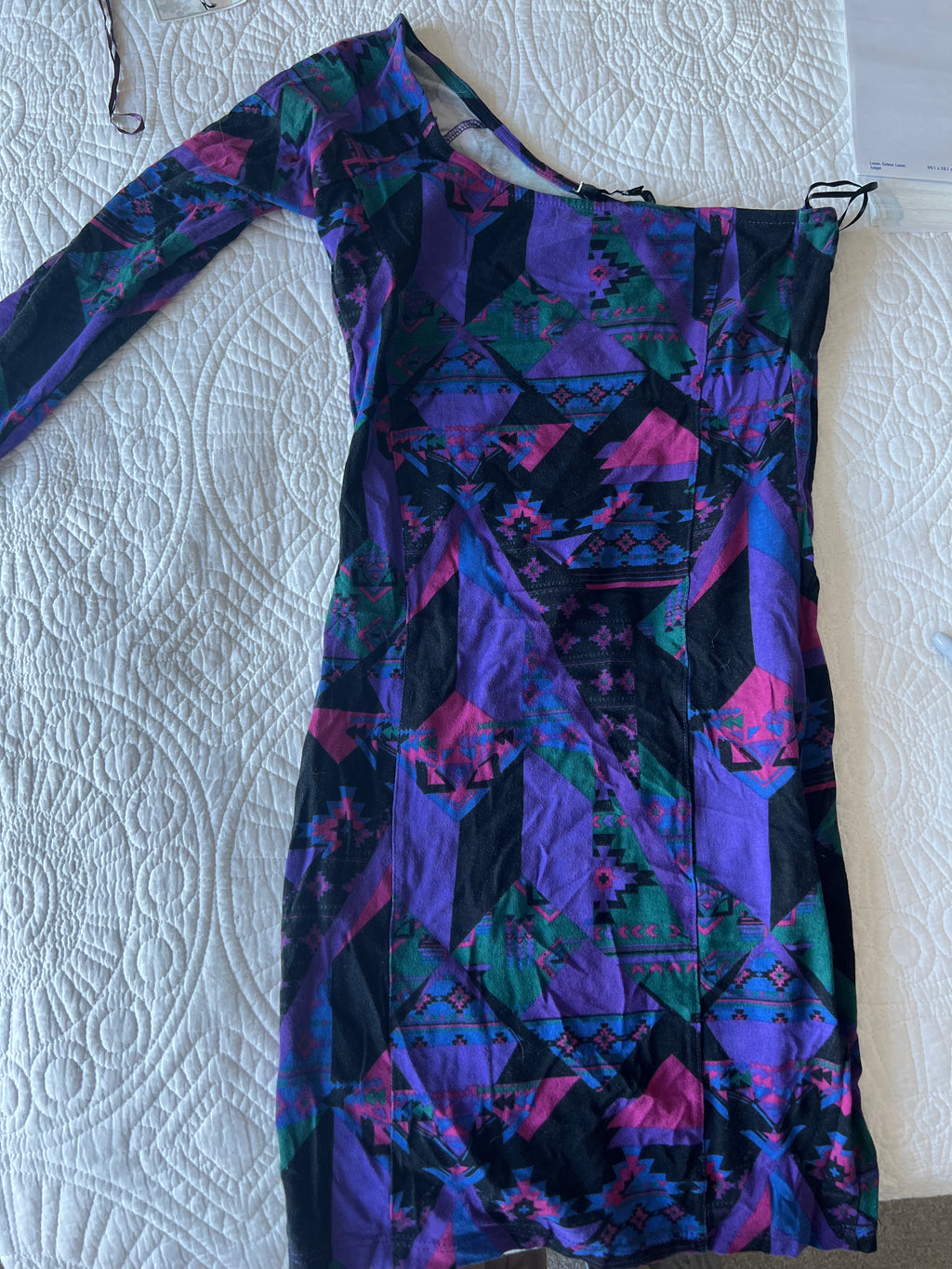 Asymetrical purple midi dress