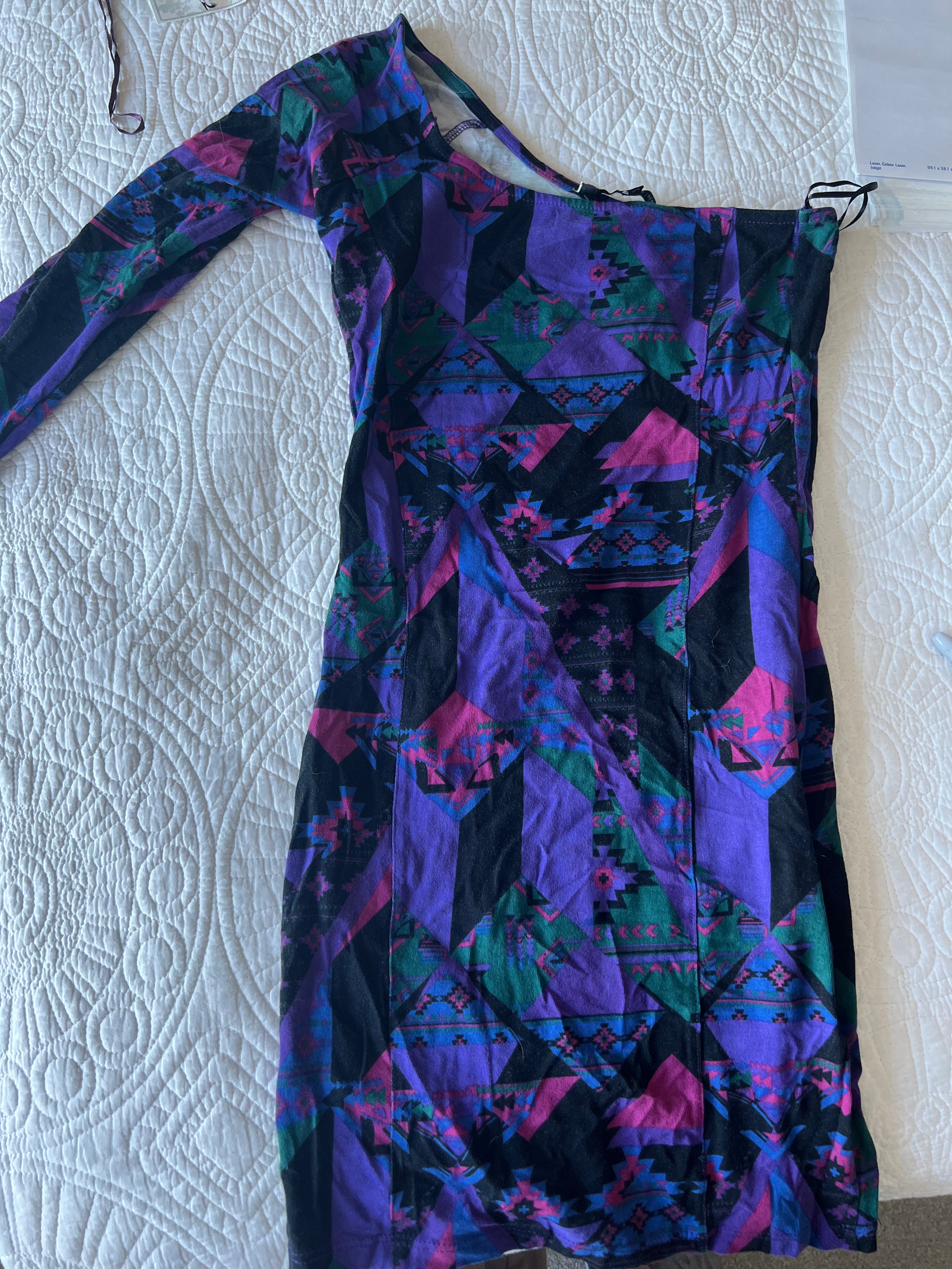 Asymetrical purple midi dress
