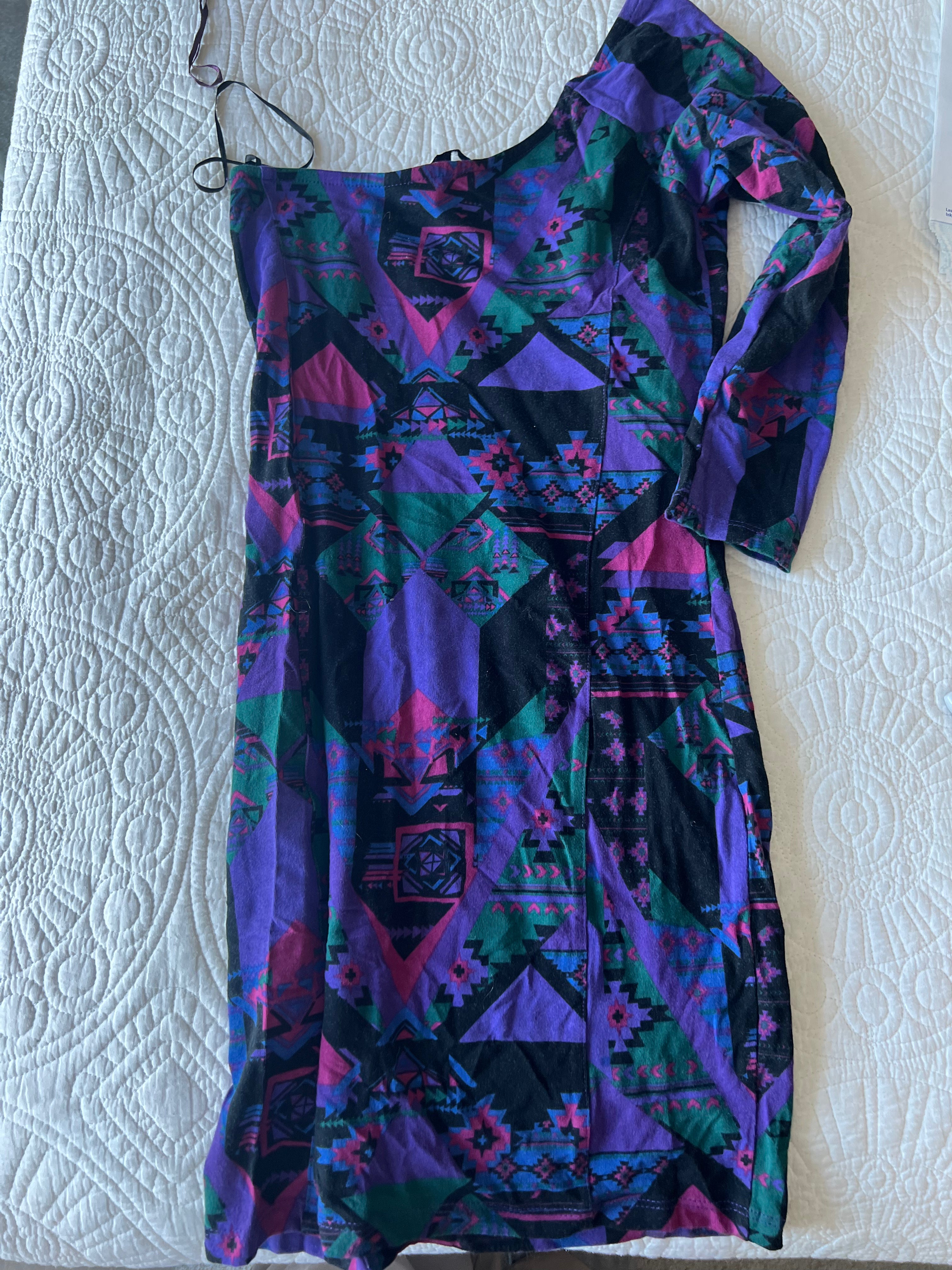 Asymetrical purple midi dress