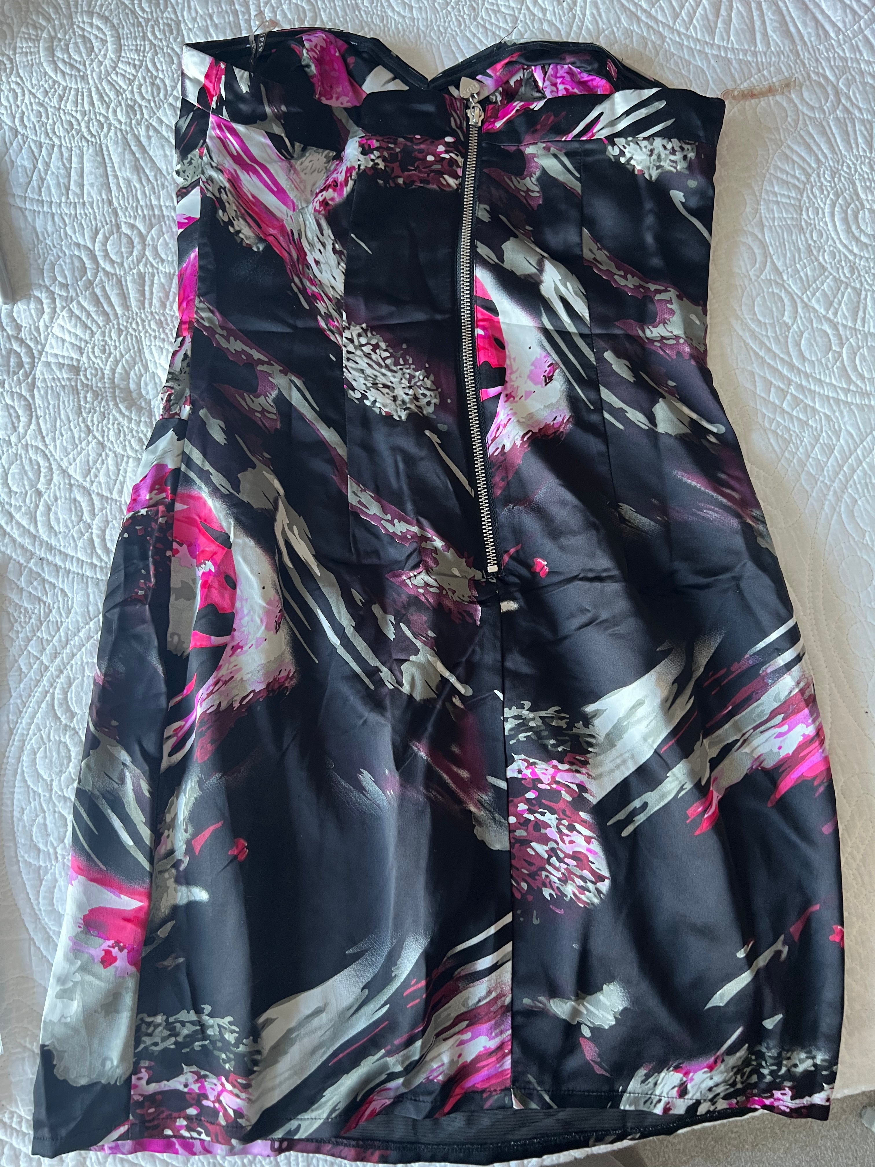 Black/pink mini tub dress