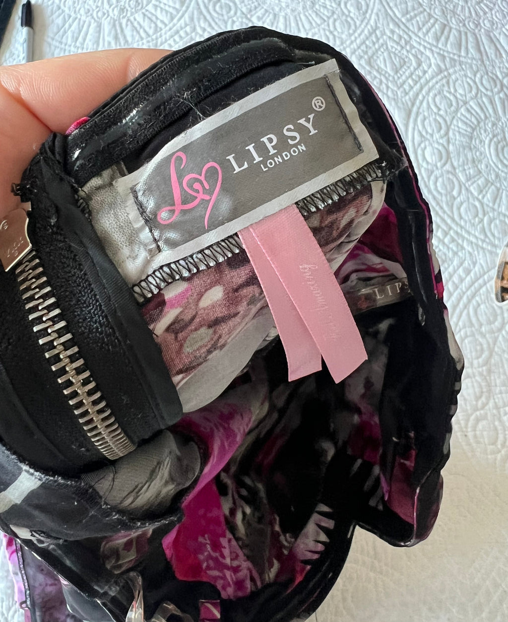 Black/pink mini tub dress