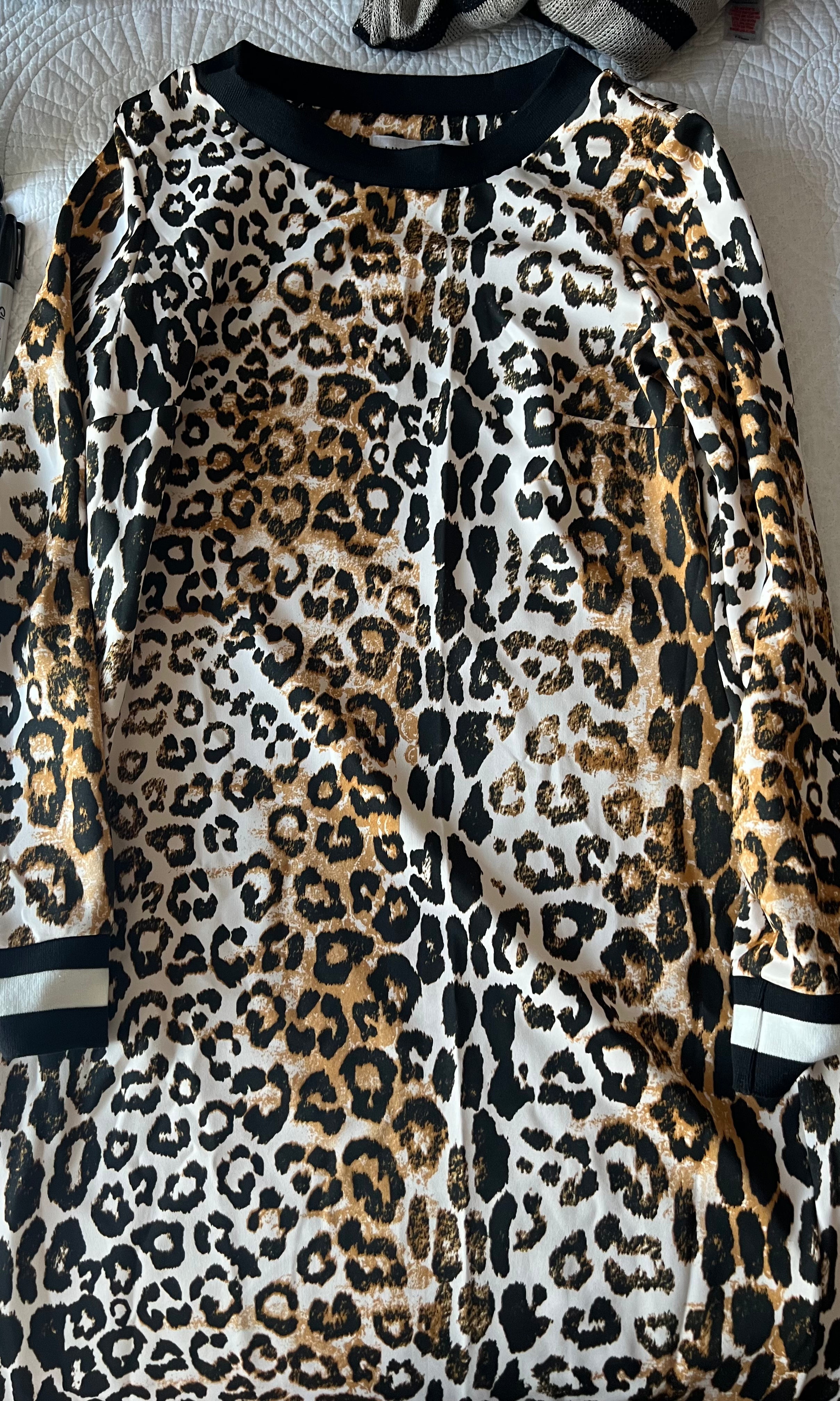Animal print midi dress