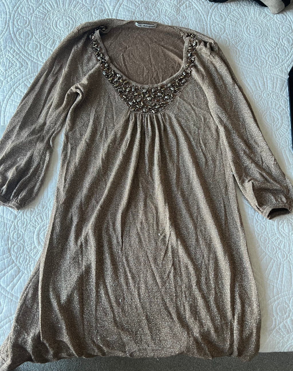 Nude jumper dress