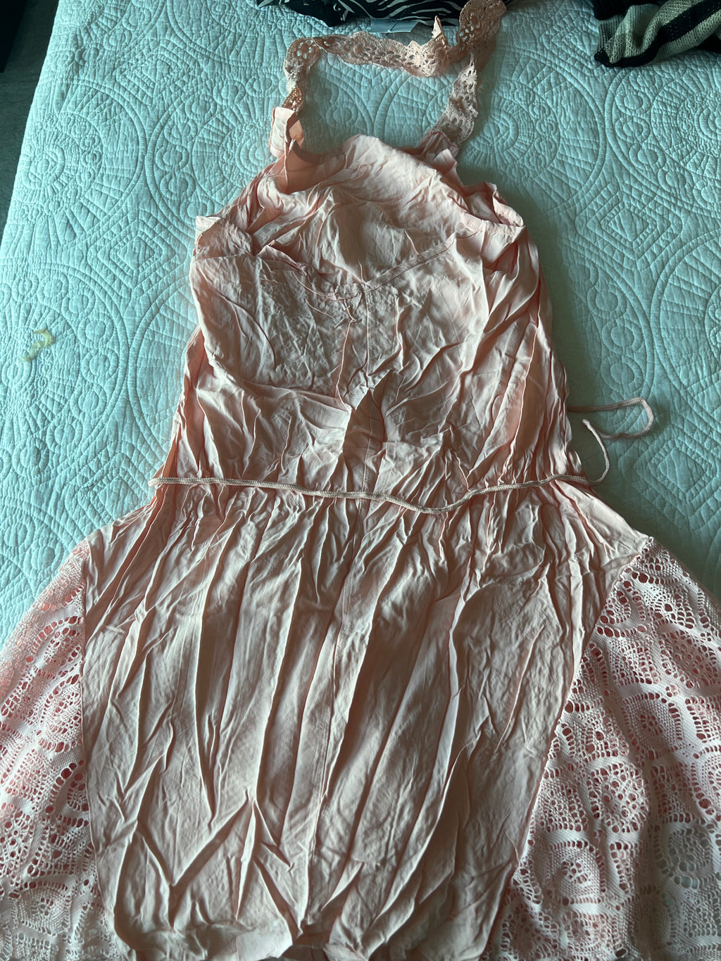 Pale pink flowy mini dress