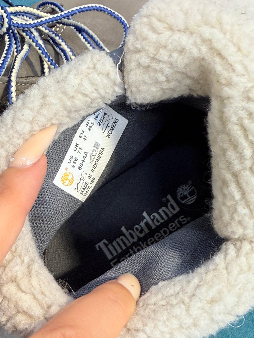 Grey Timberland boots / Roll top boot