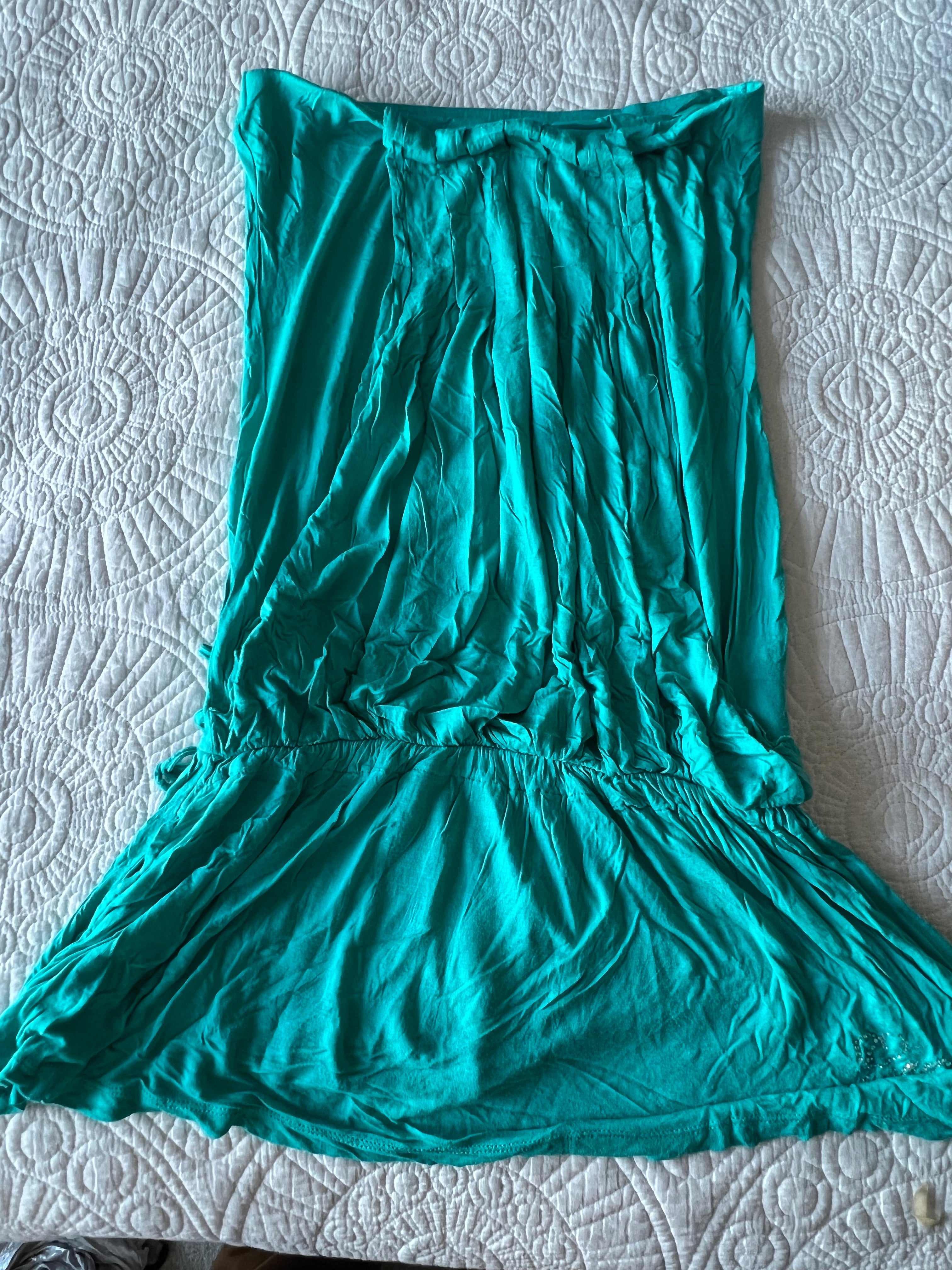 Blue tube mini dress