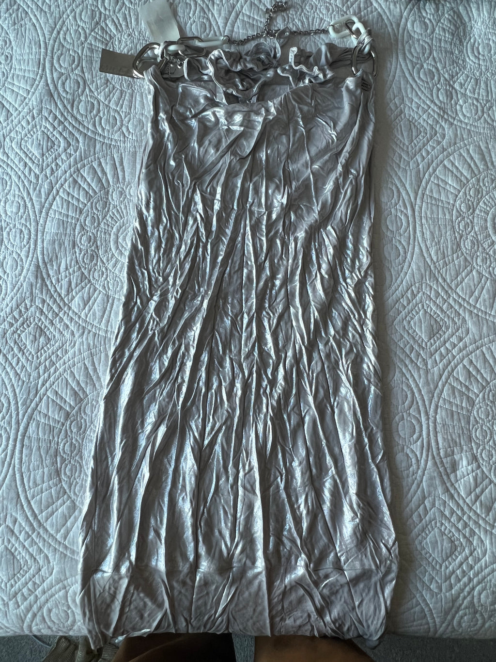 MISS SIXTY silver midi dress