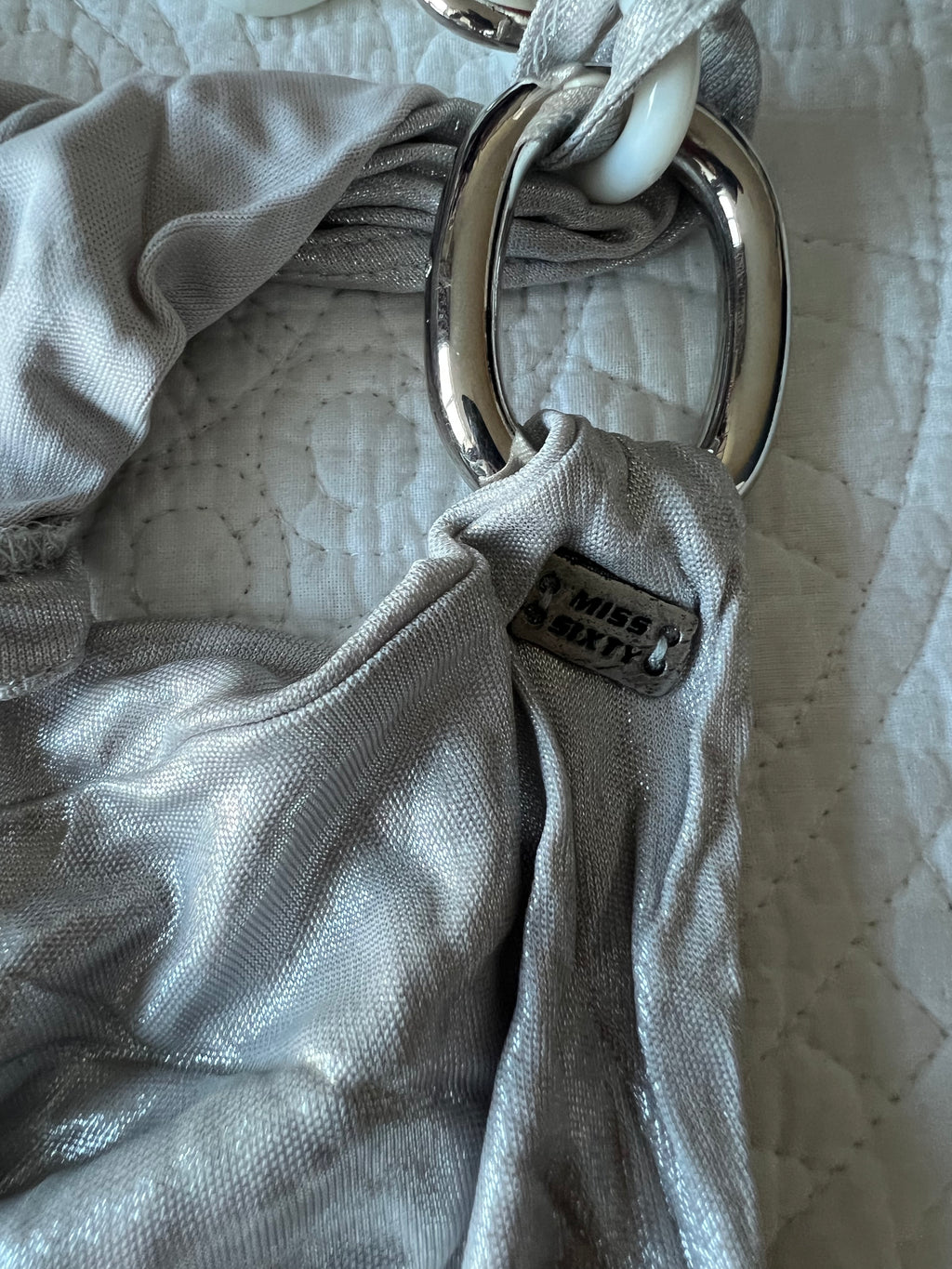 MISS SIXTY silver midi dress