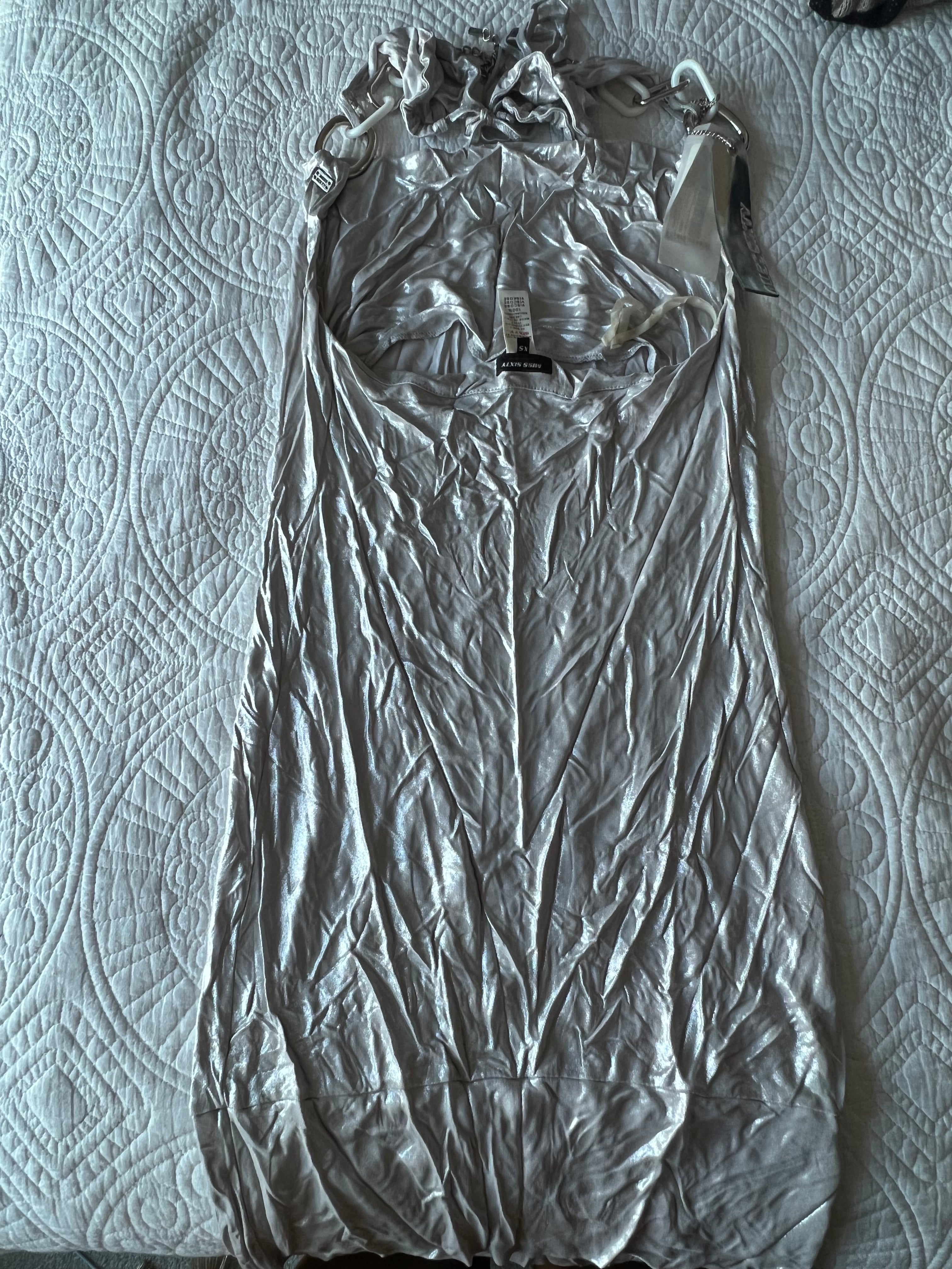MISS SIXTY silver midi dress