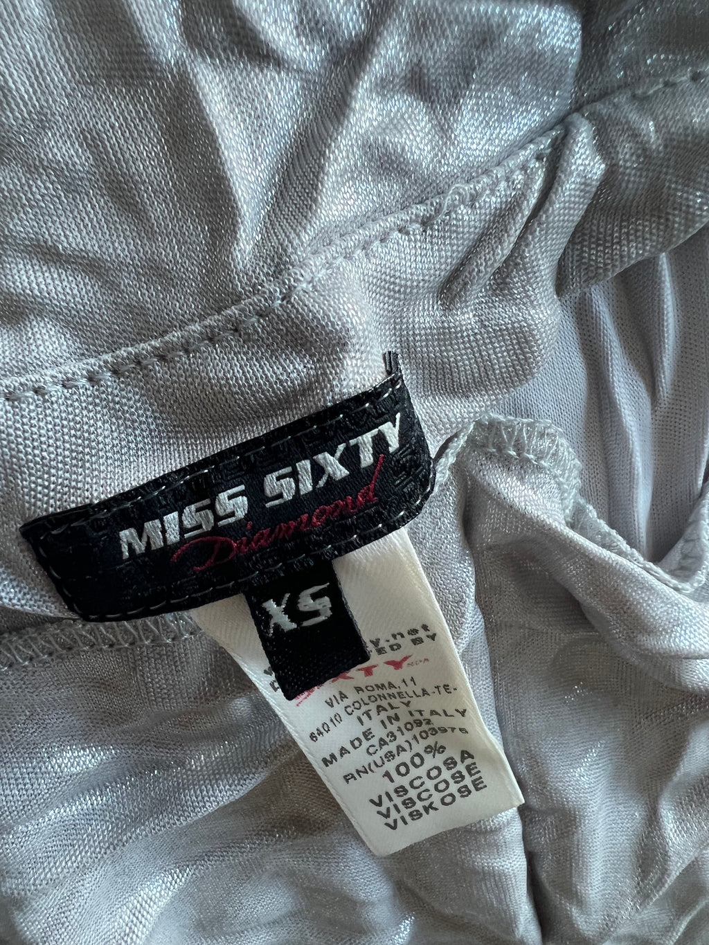 MISS SIXTY silver midi dress