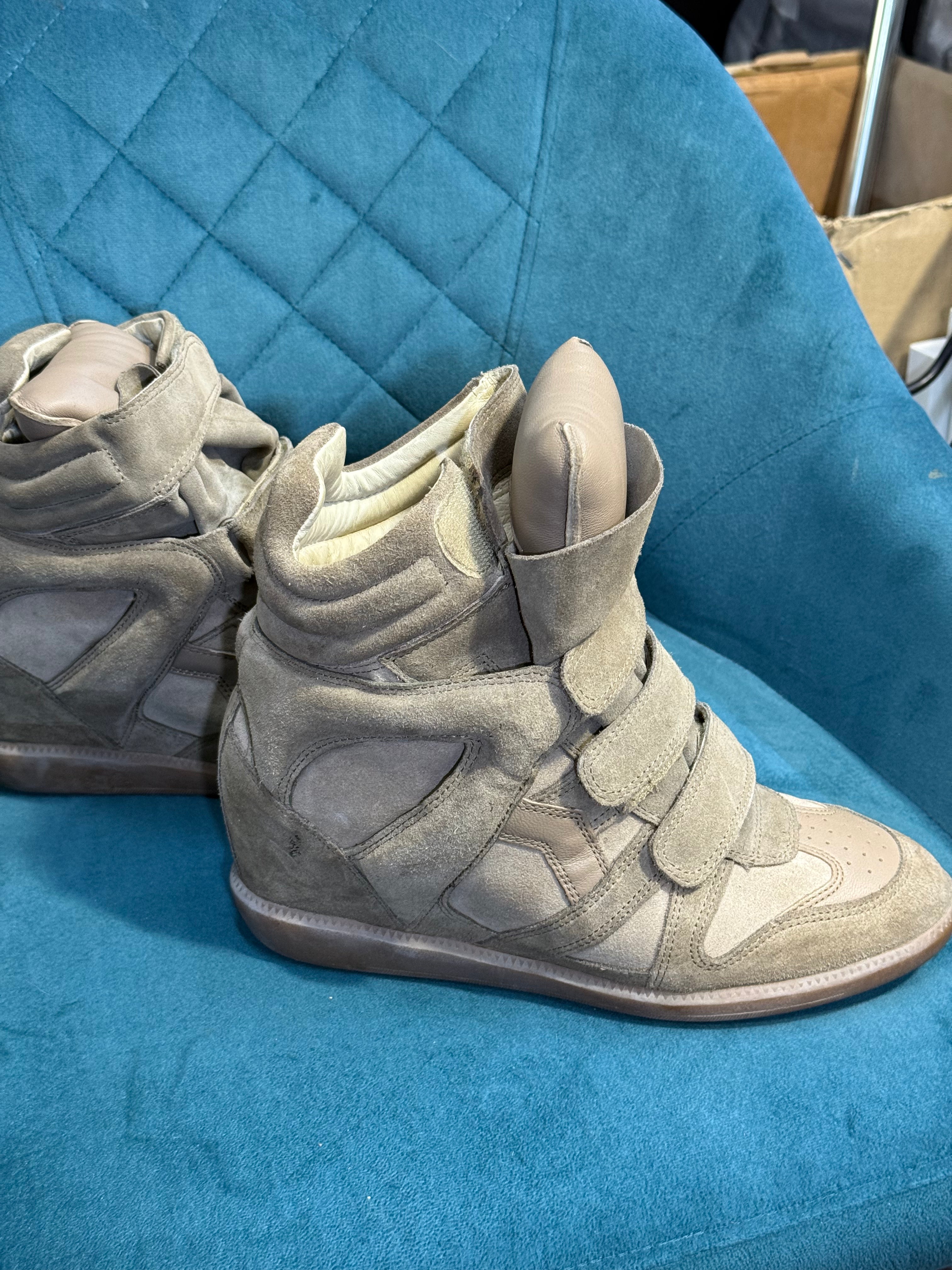 Isabel Marant bekett leather wedge sneakers