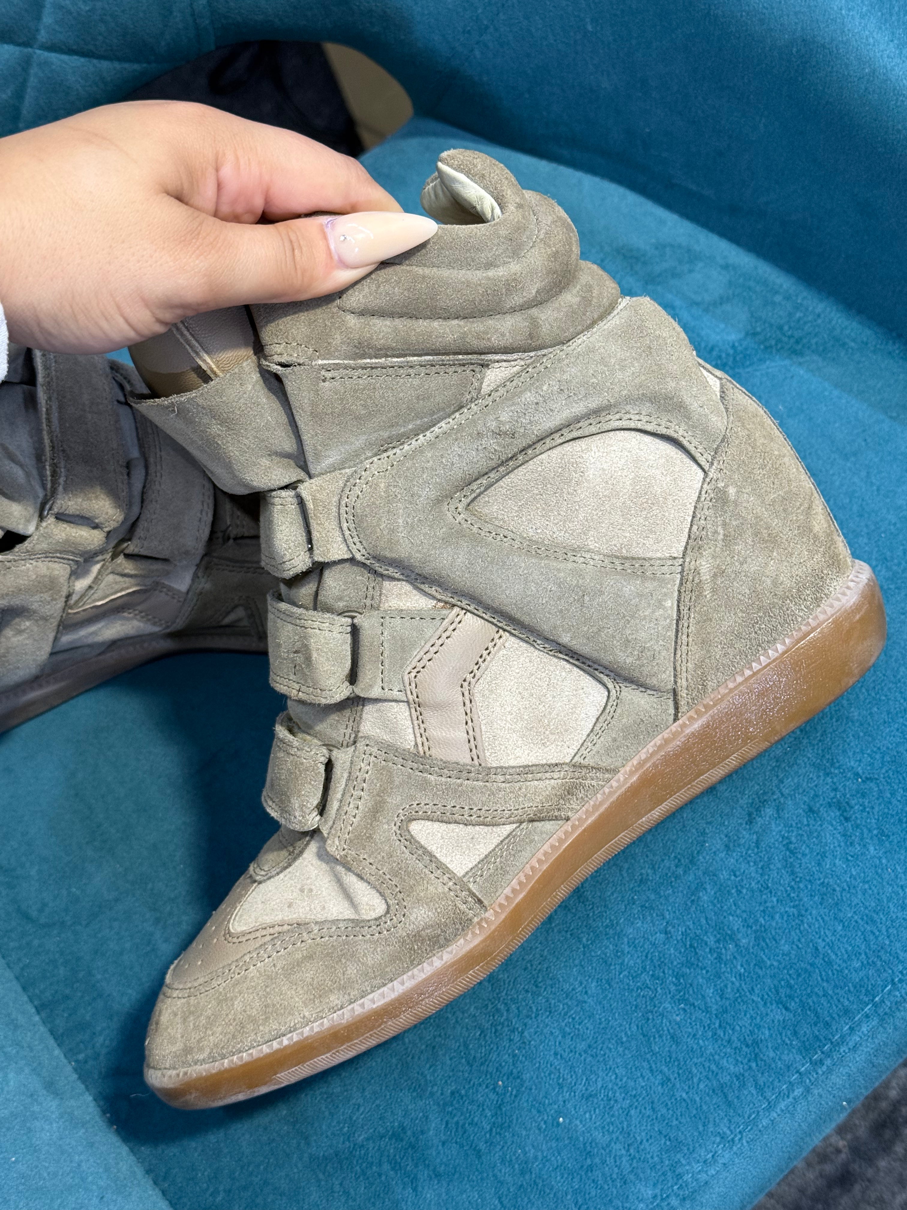 Isabel Marant bekett leather wedge sneakers