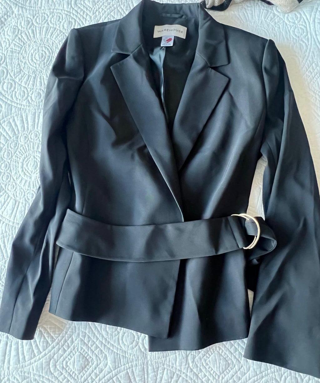 Black blazer with belt