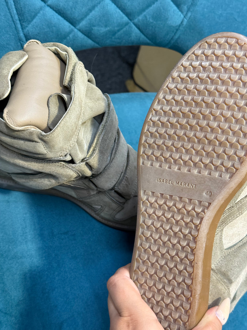 Isabel Marant bekett leather wedge sneakers