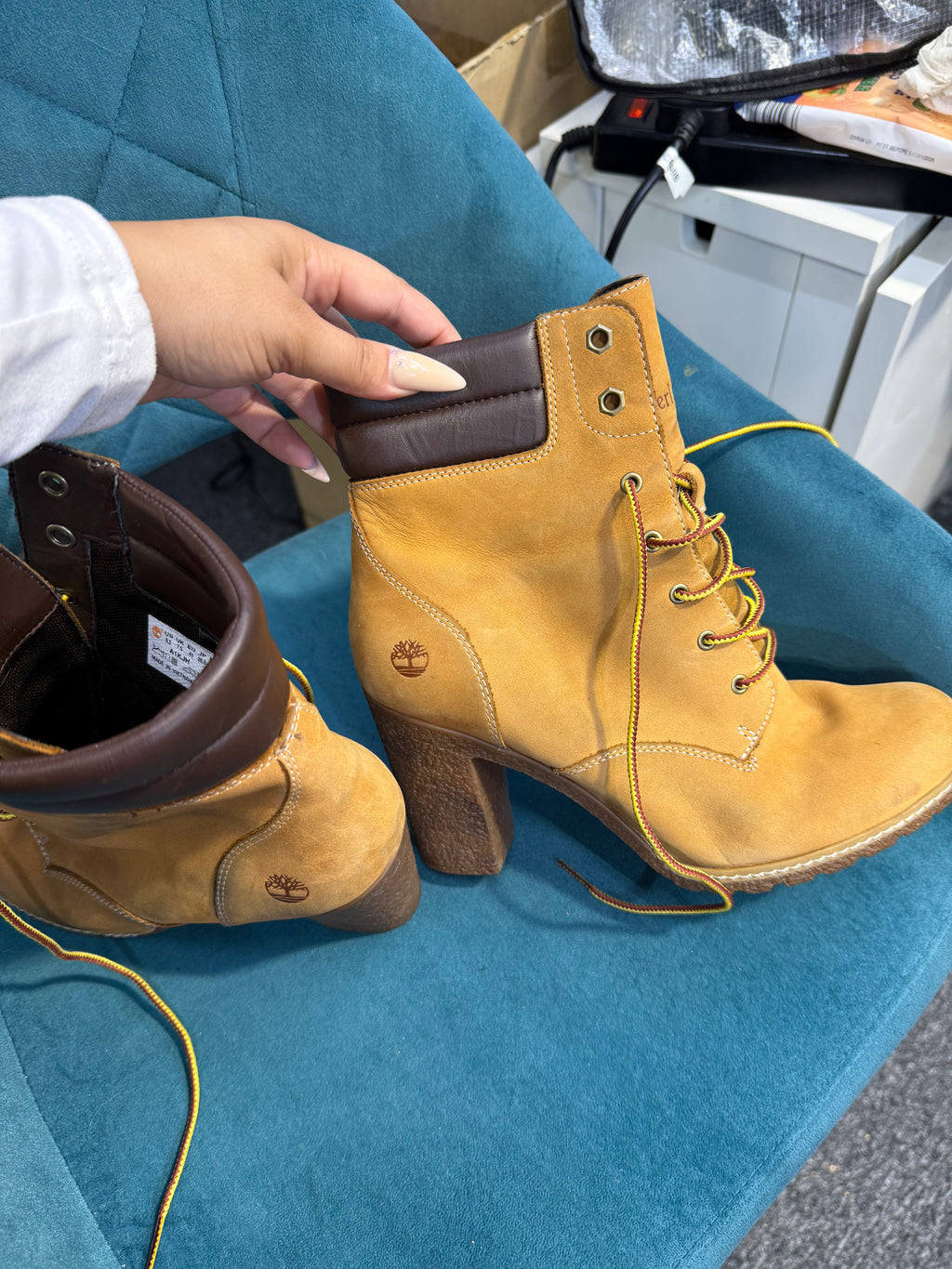 Timberland tan high heel boots