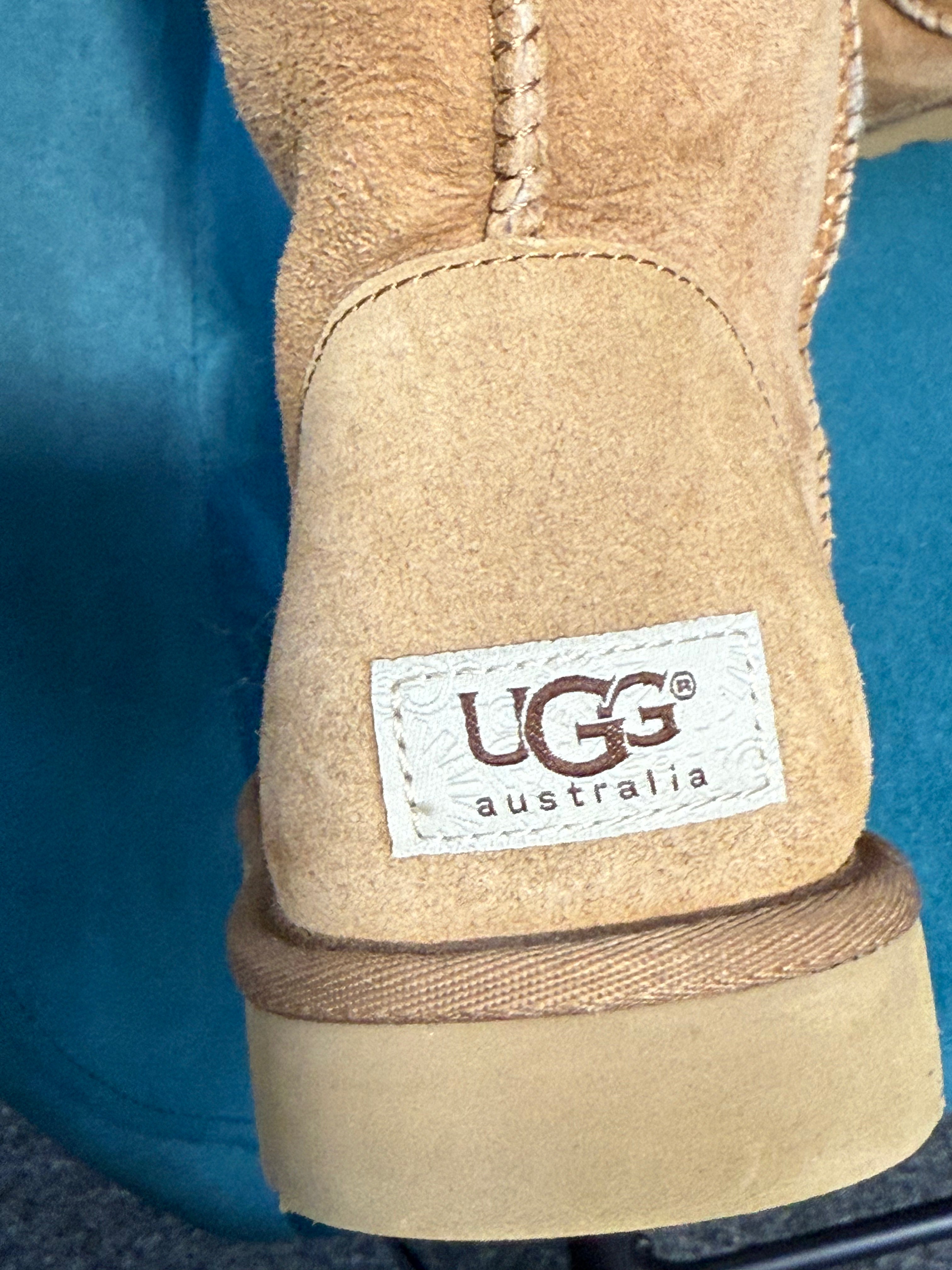 Tall tan ugg boots with fur - Size 6.5