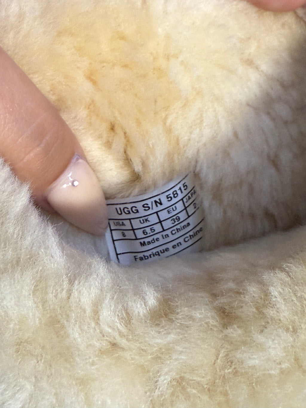 Tall tan ugg boots with fur - Size 6.5