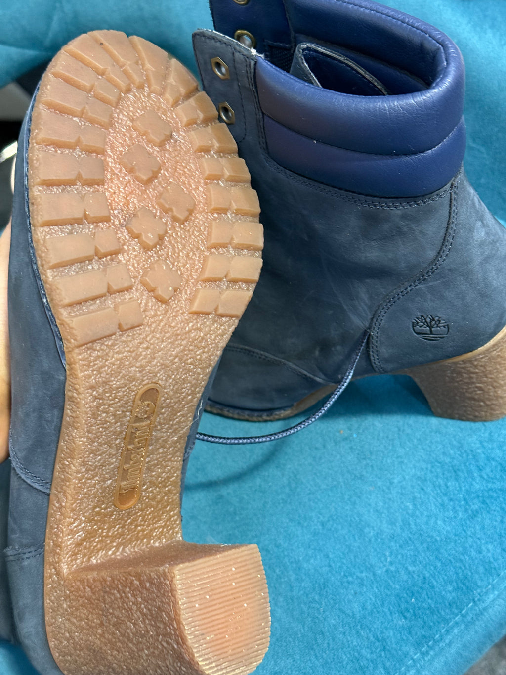 Brand new Timberland navy high heel boots - Size 7.5