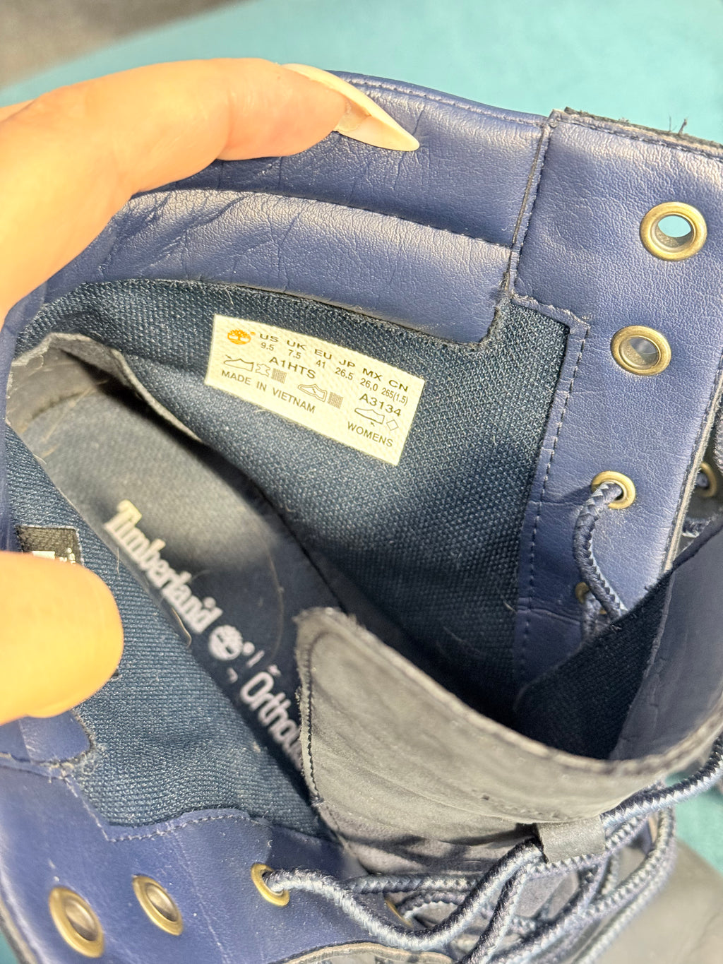 Brand new Timberland navy high heel boots - Size 7.5