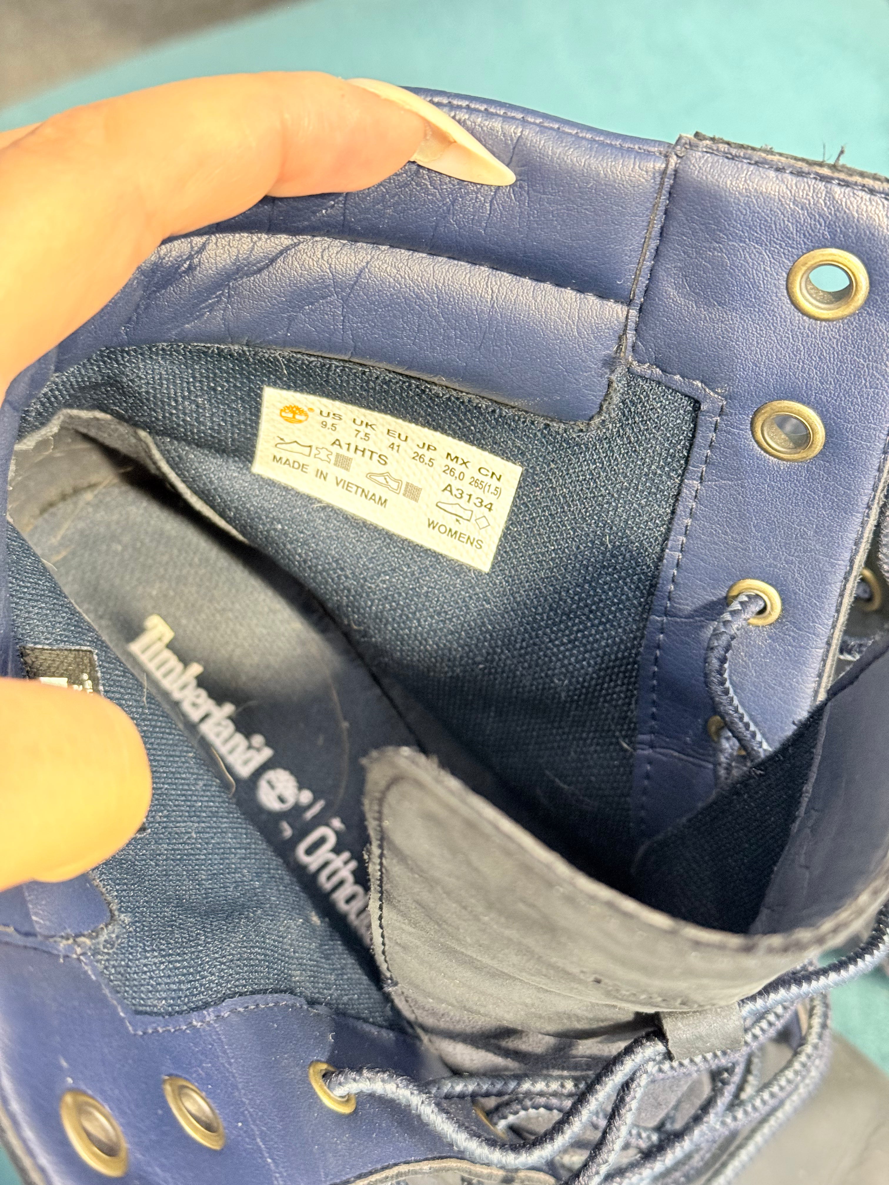 Brand new Timberland navy high heel boots - Size 7.5