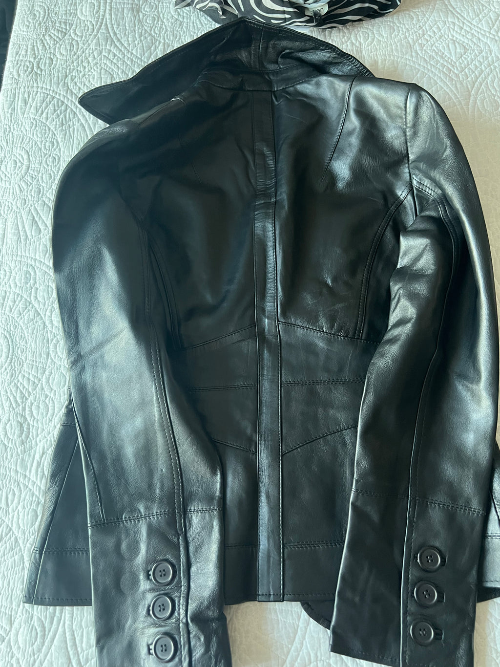 Black real leather jacket